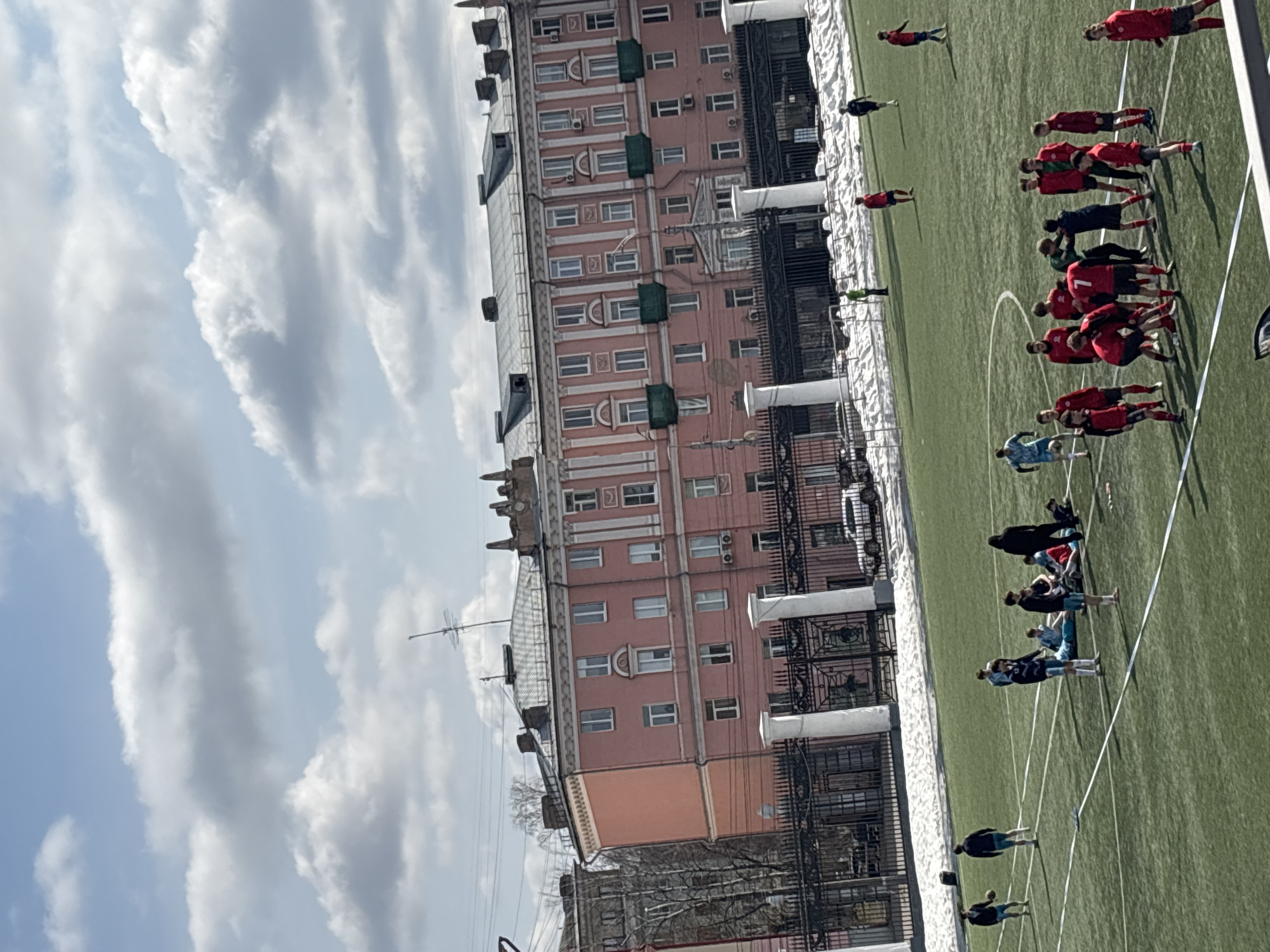 Soccer match documented at Lokomotiv Stadium in Izhevsk, Russia