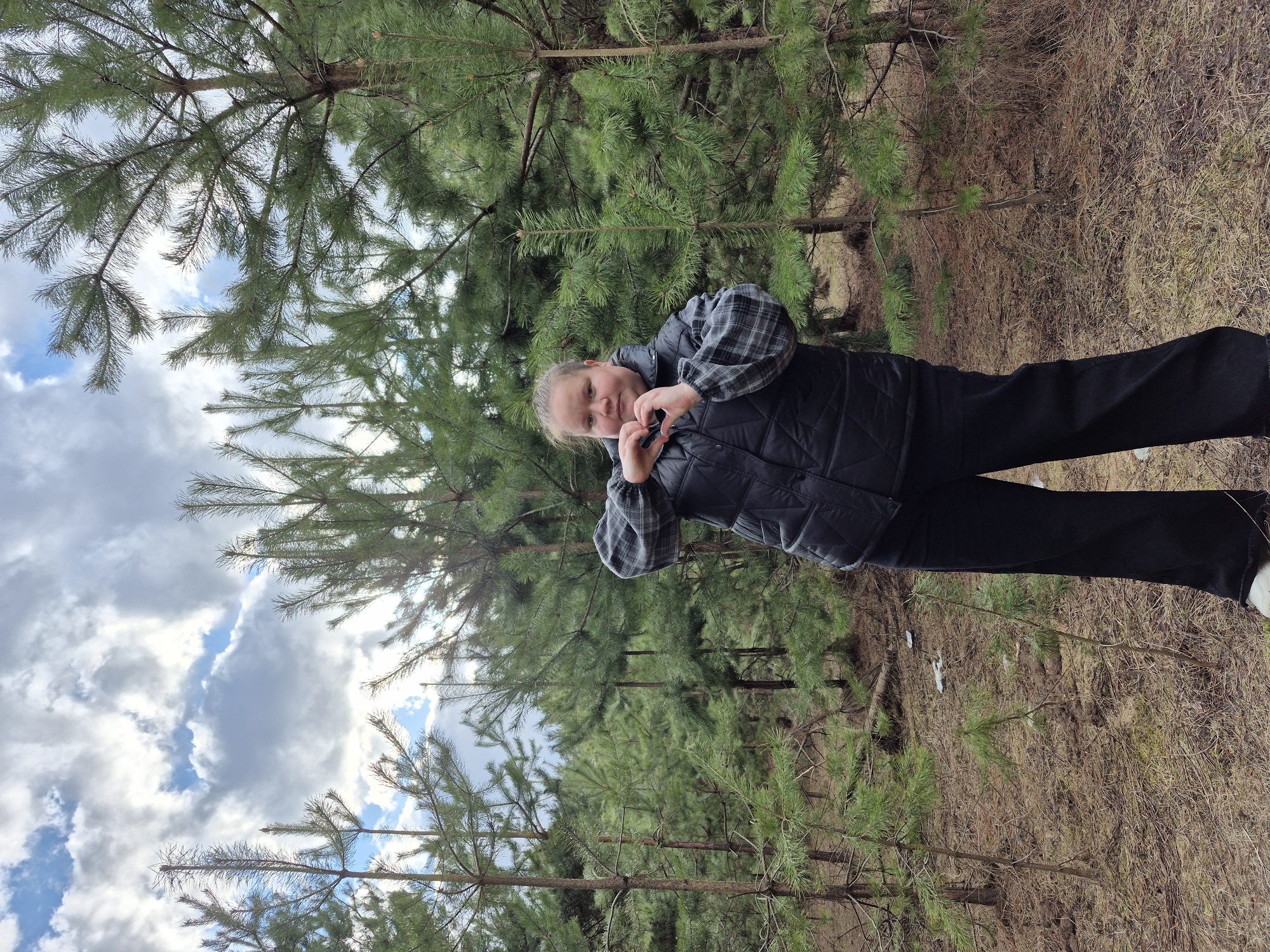 Forest photography session documented in Chaikovsky, Russia pine woods