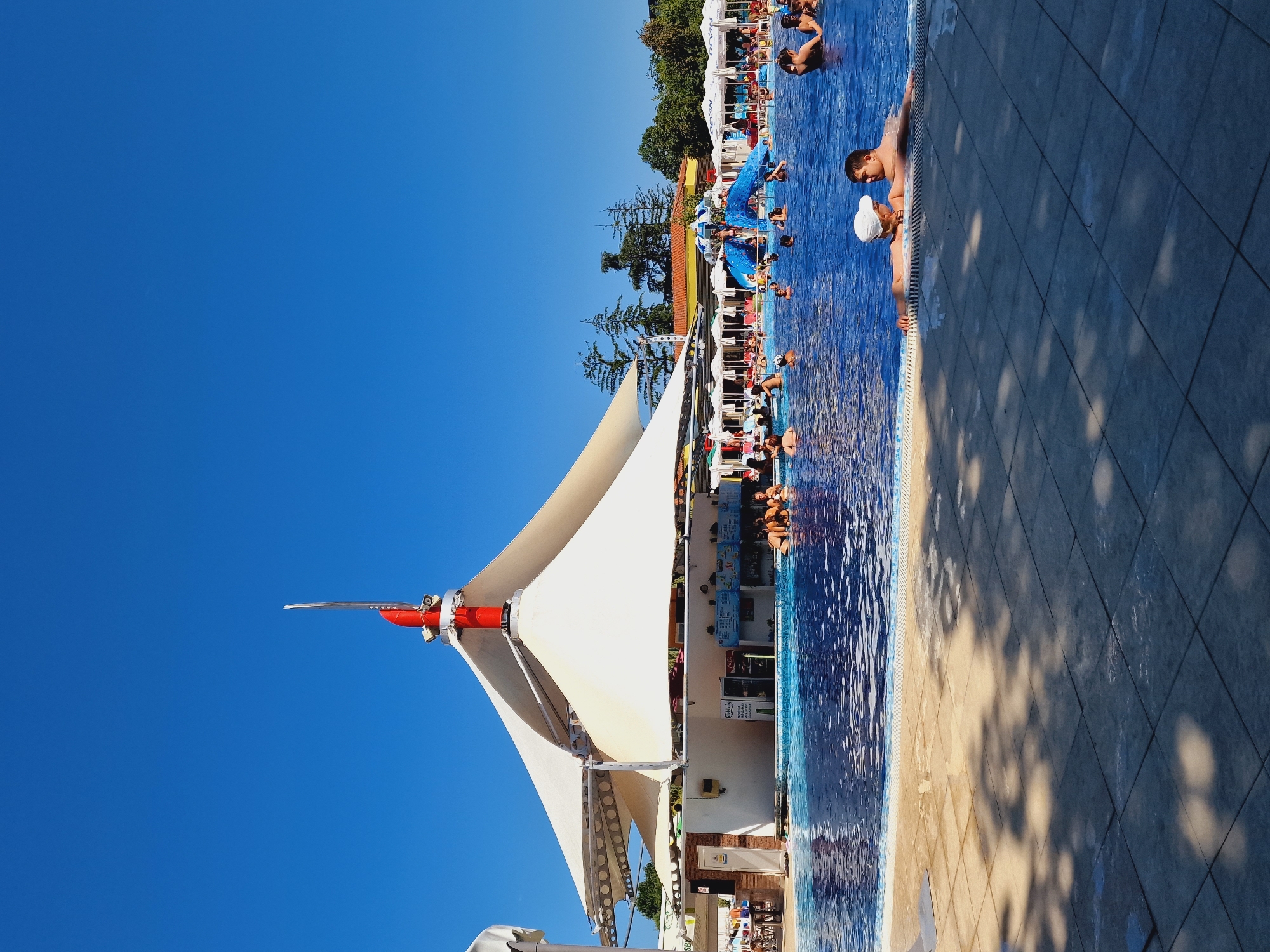Sunny day at an outdoor pool in Kazanlak, Bulgaria