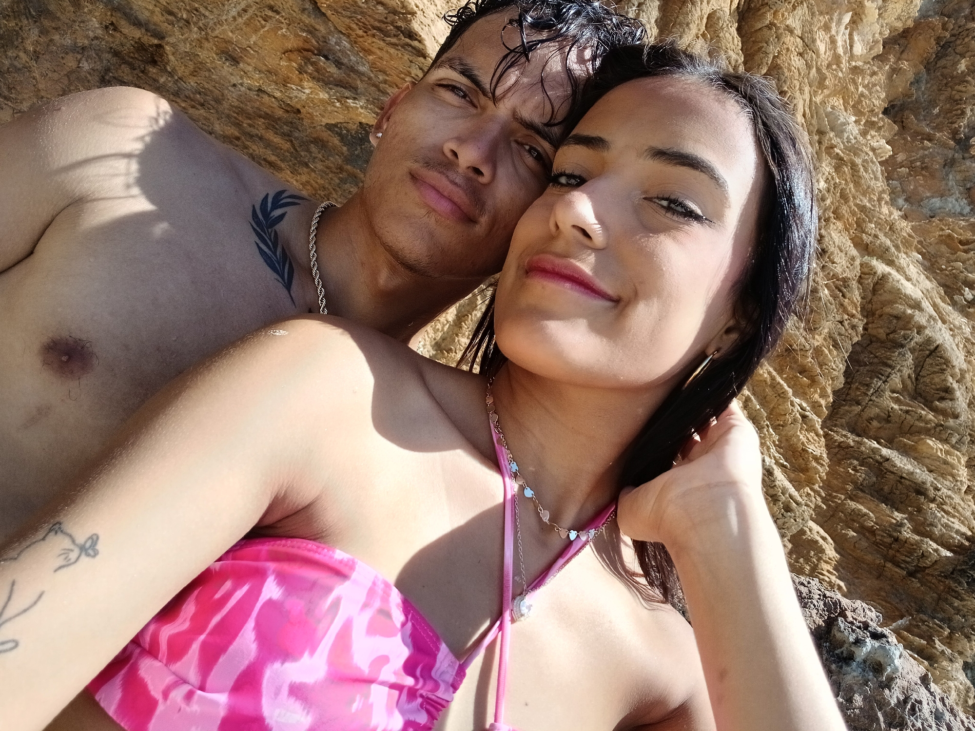 Couple enjoys beach day in Altagracia, Venezuela
