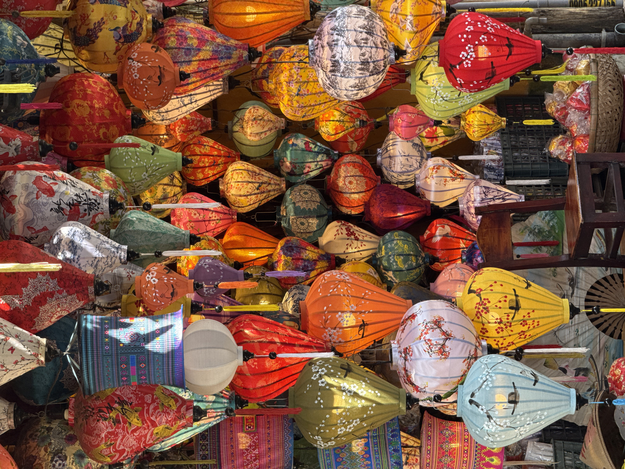 Morning scenes of traditional lanterns and architecture in Hội An