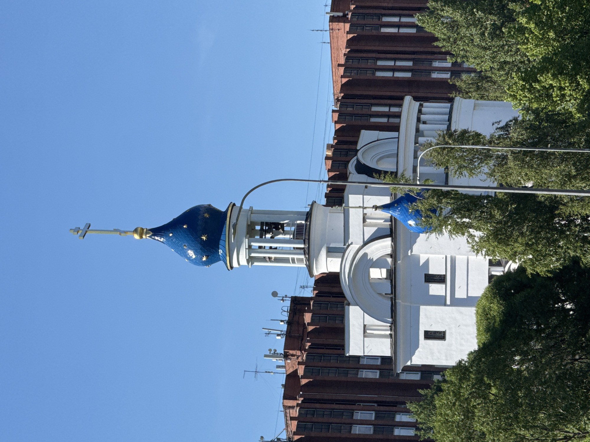 Tourist documents Orthodox church visit in Yukki, Russia
