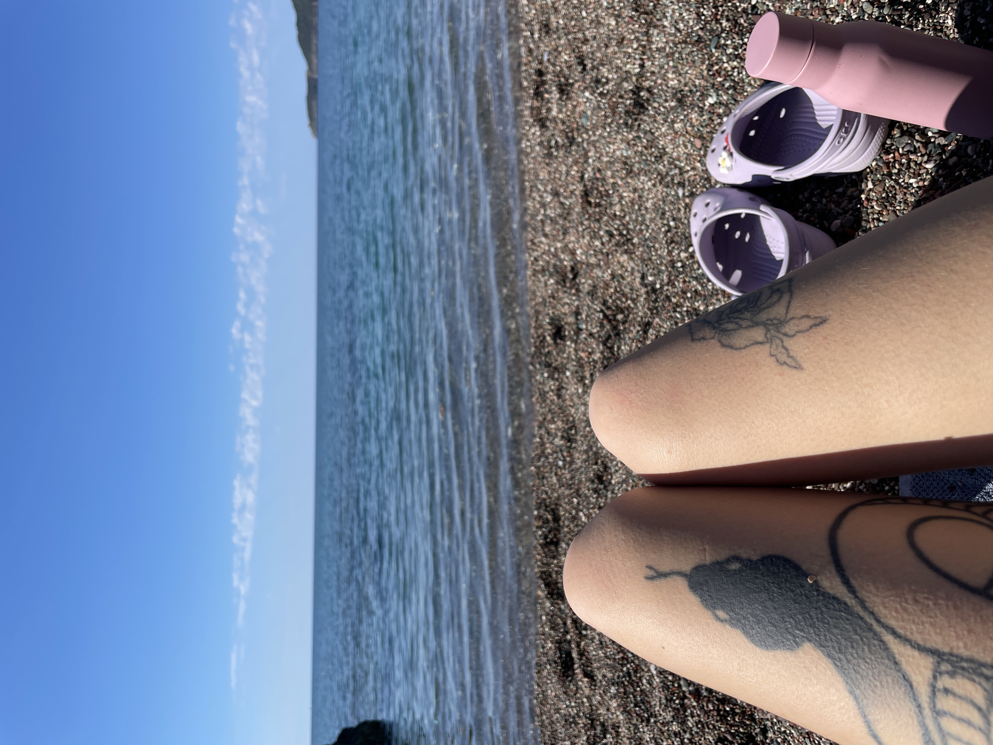 Morning beach relaxation captured in Rafailovići, Montenegro