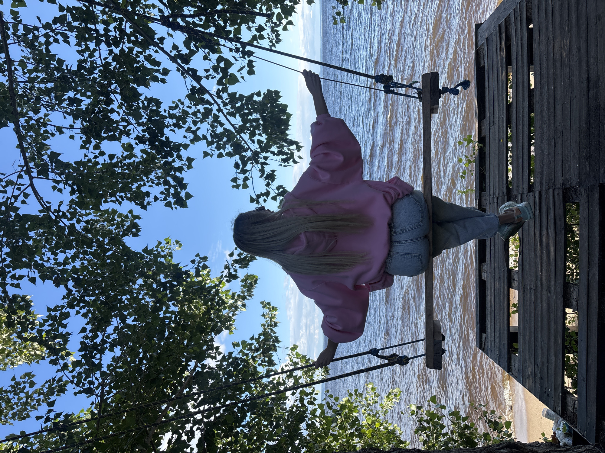 Calm afternoon at a Russian riverside with big skies