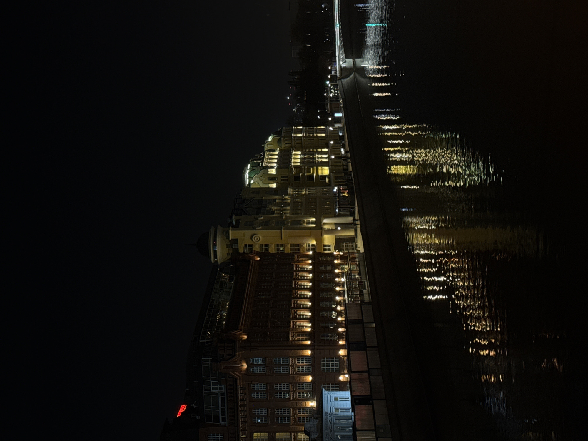 Moscow riverfront and GES-2 House captured in nighttime views