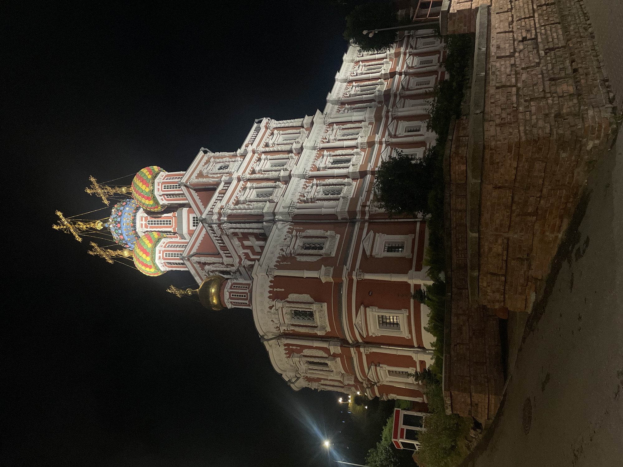 Nizhny Novgorod's historic center lit up at night