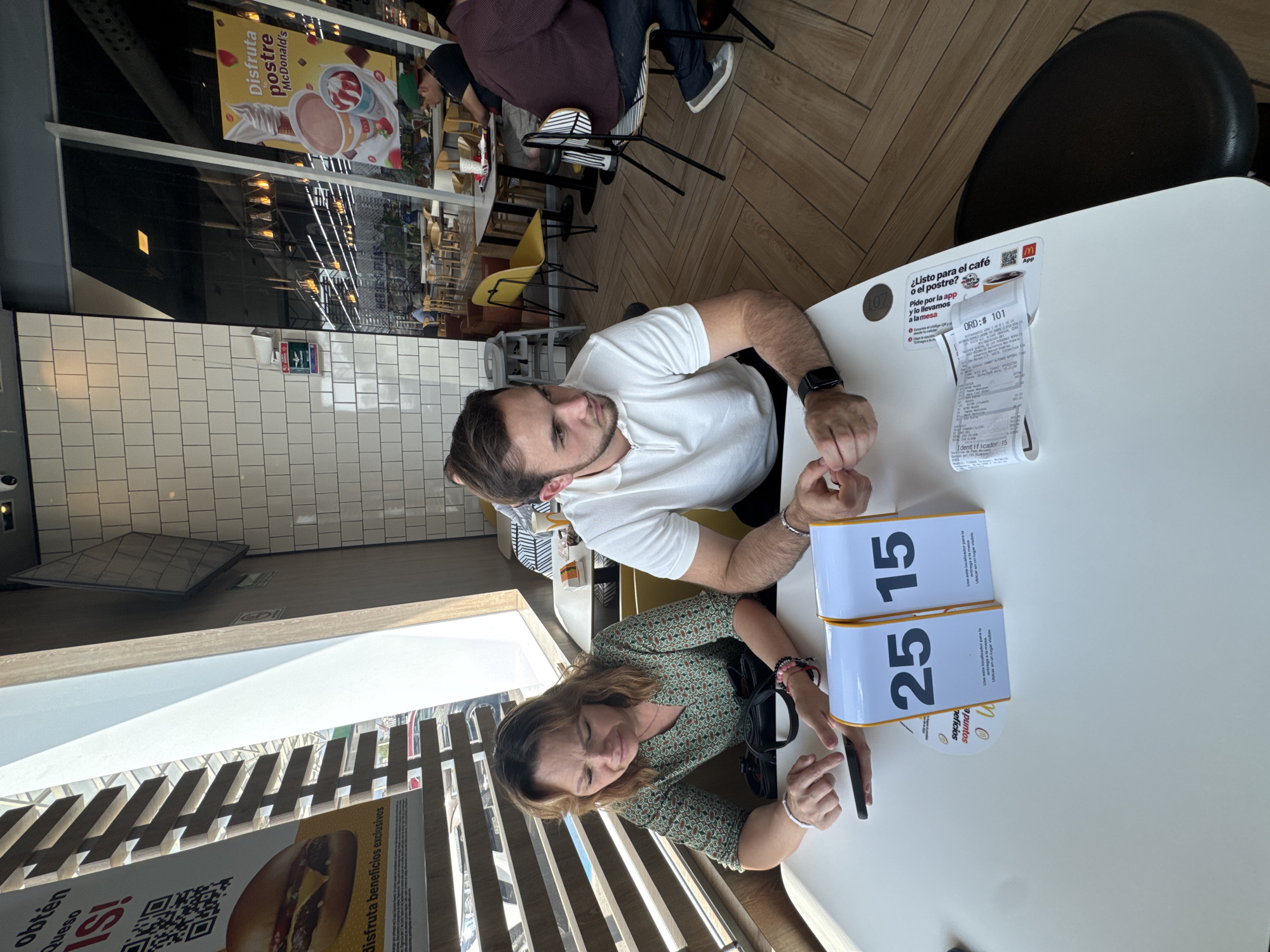 Couple dines at McDonald's in San Buenaventura, Mexico