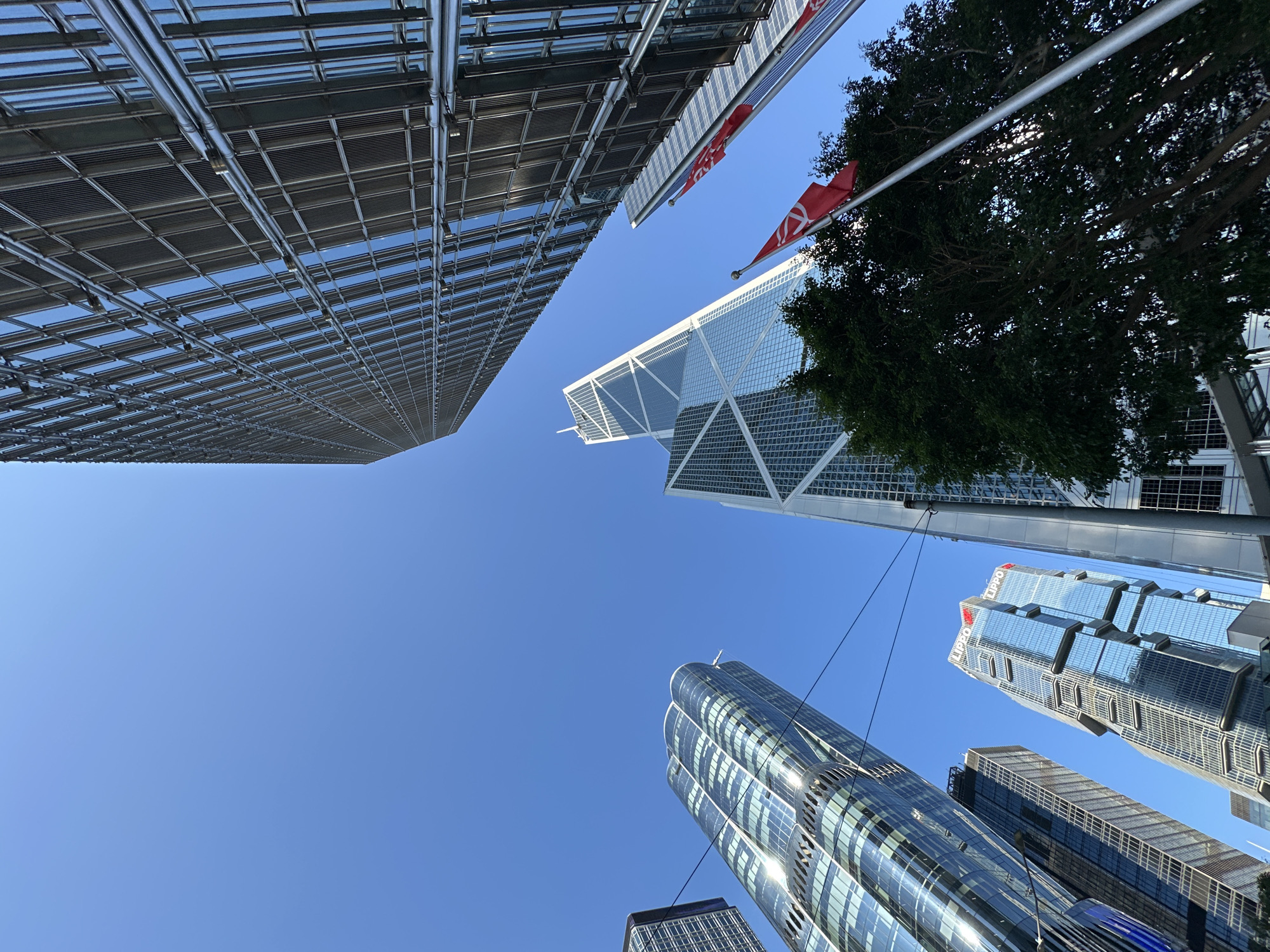 Street level and skyward in Hong Kong's Central district
