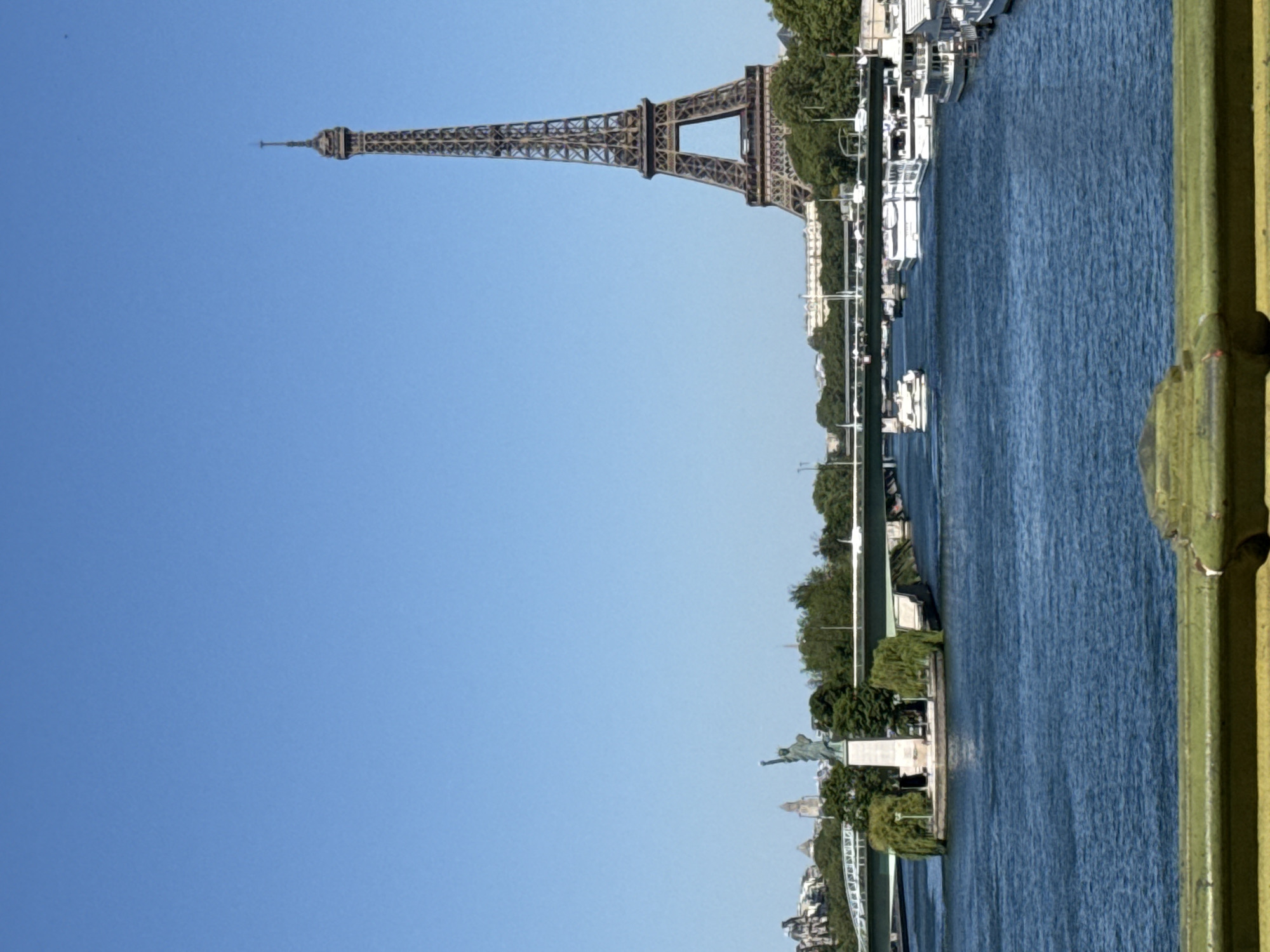Clear sunny day captured along Seine River in Paris
