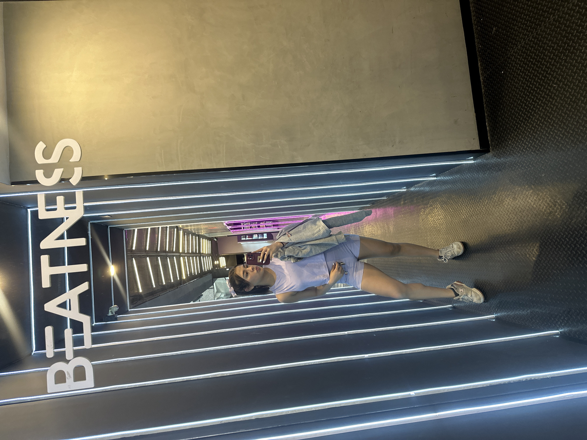 Woman visits fitness facility in San Bernardino Tlaxcalancingo, Mexico