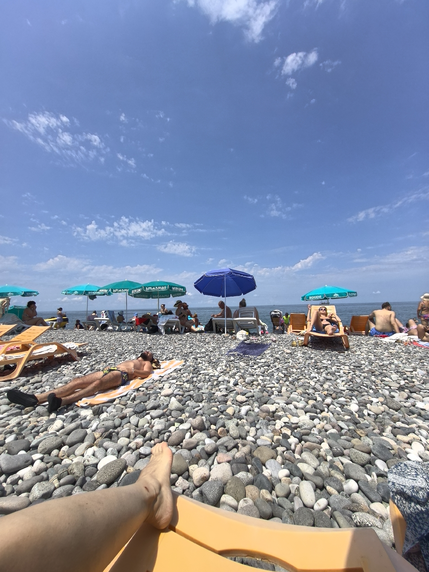 Lazy summer morning on Batumi's pebble beach