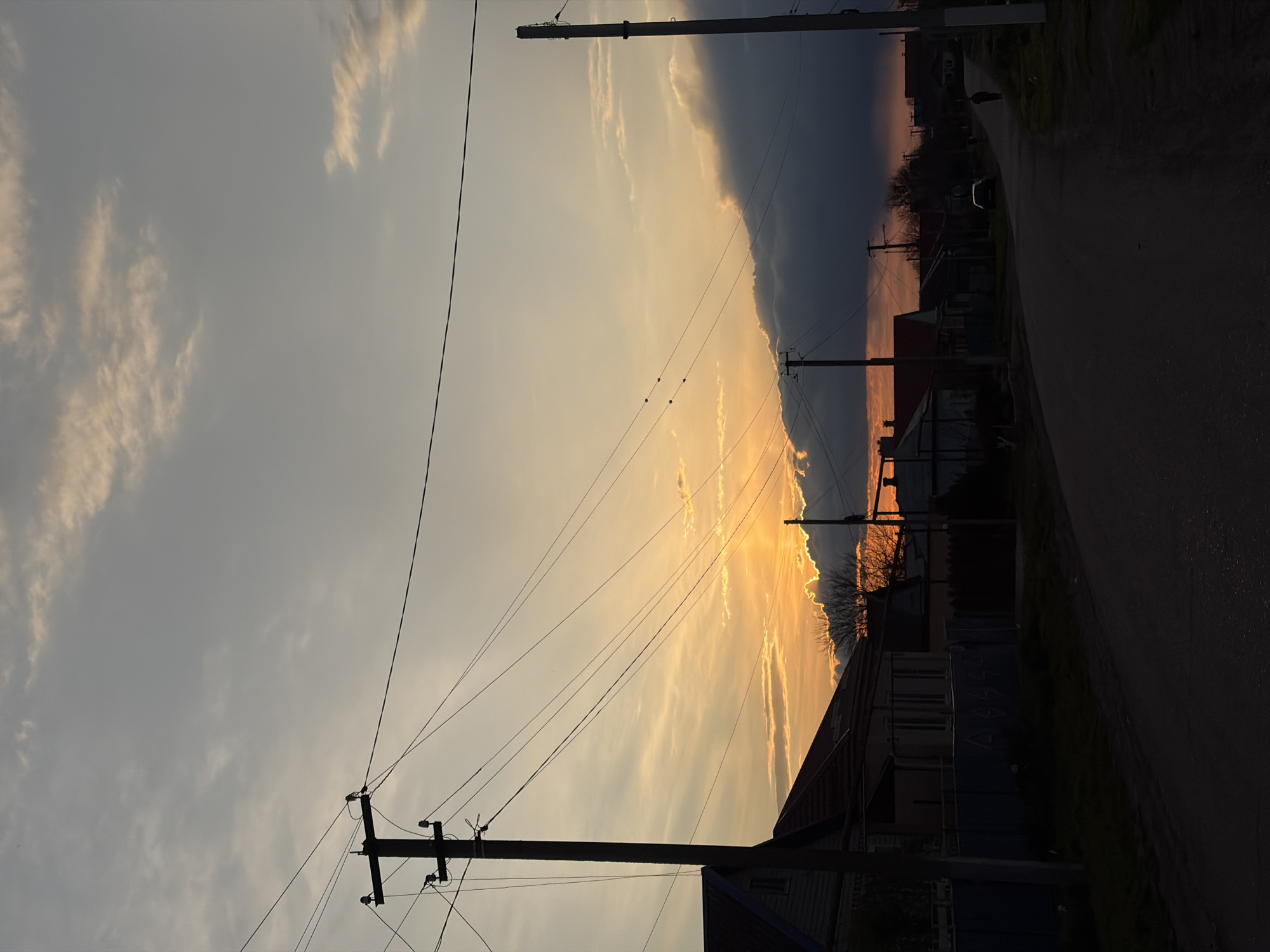 Sunset street scene captured in Novopokrovskaya, Russia