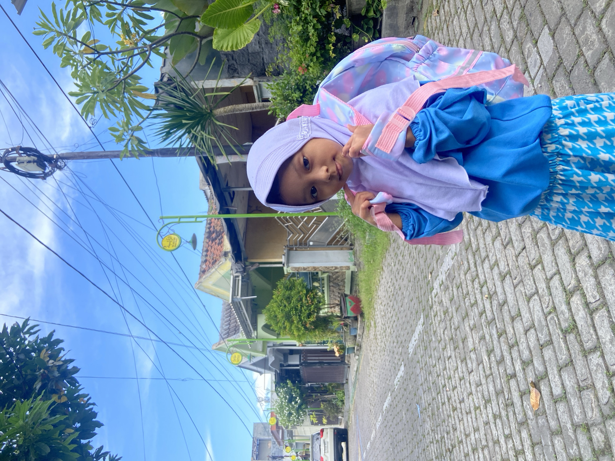 Children photographed in residential Gelam, Indonesia neighborhood