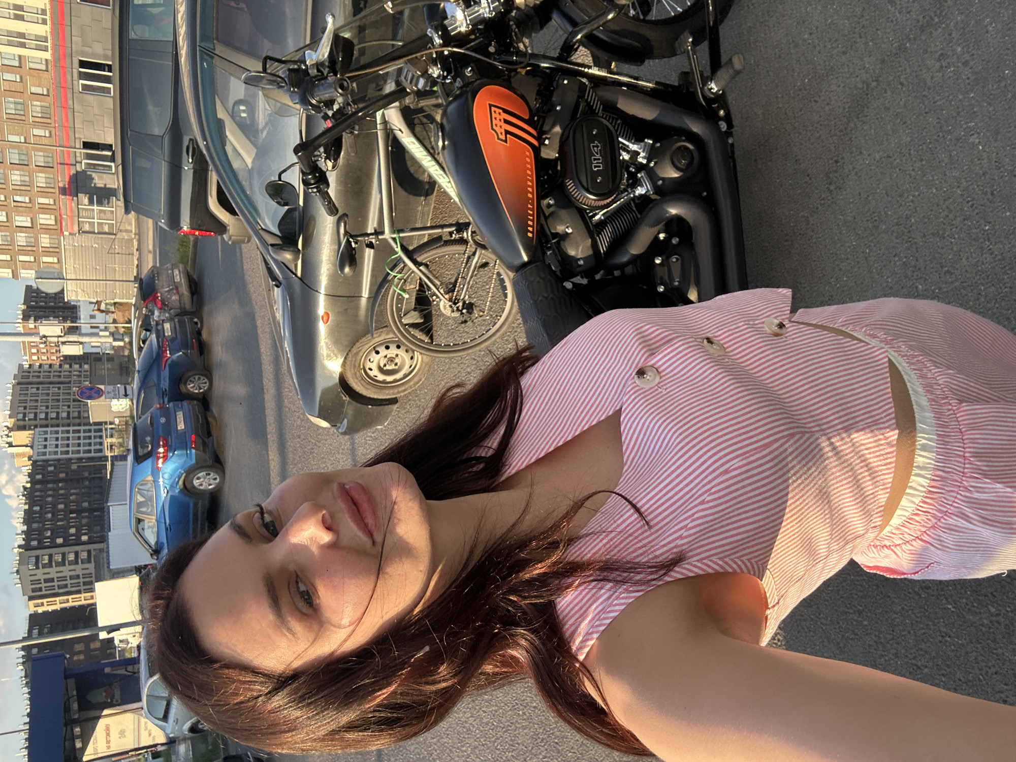 Cafe visit with selfies, stained glass, and street scenes