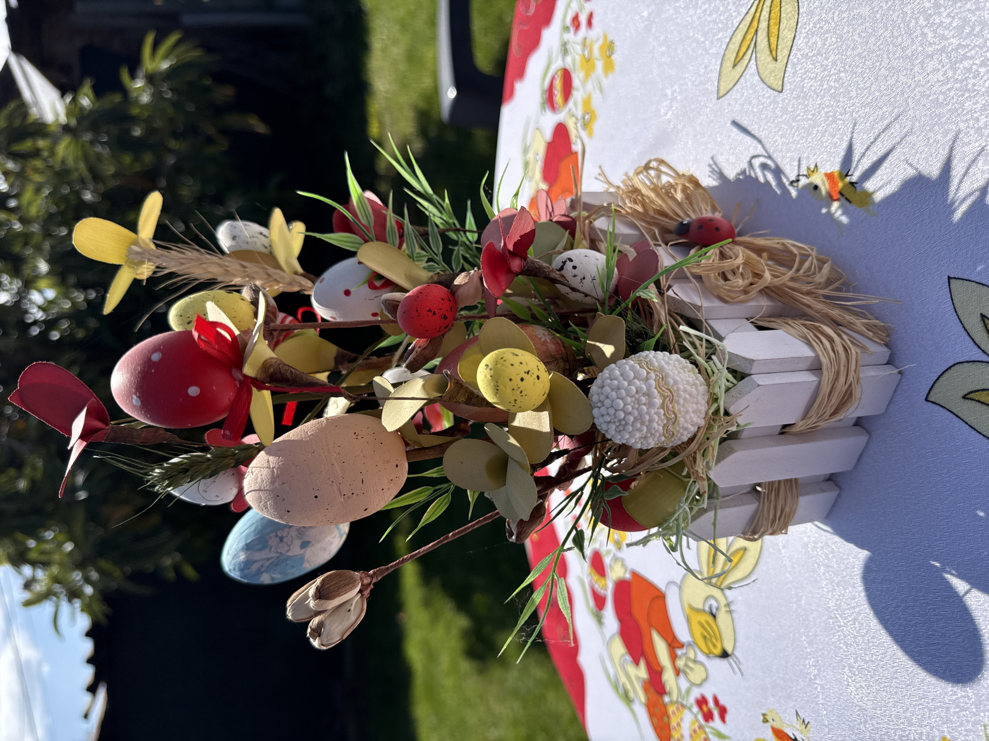 Easter egg decorations displayed in Perushtitsa, Bulgaria