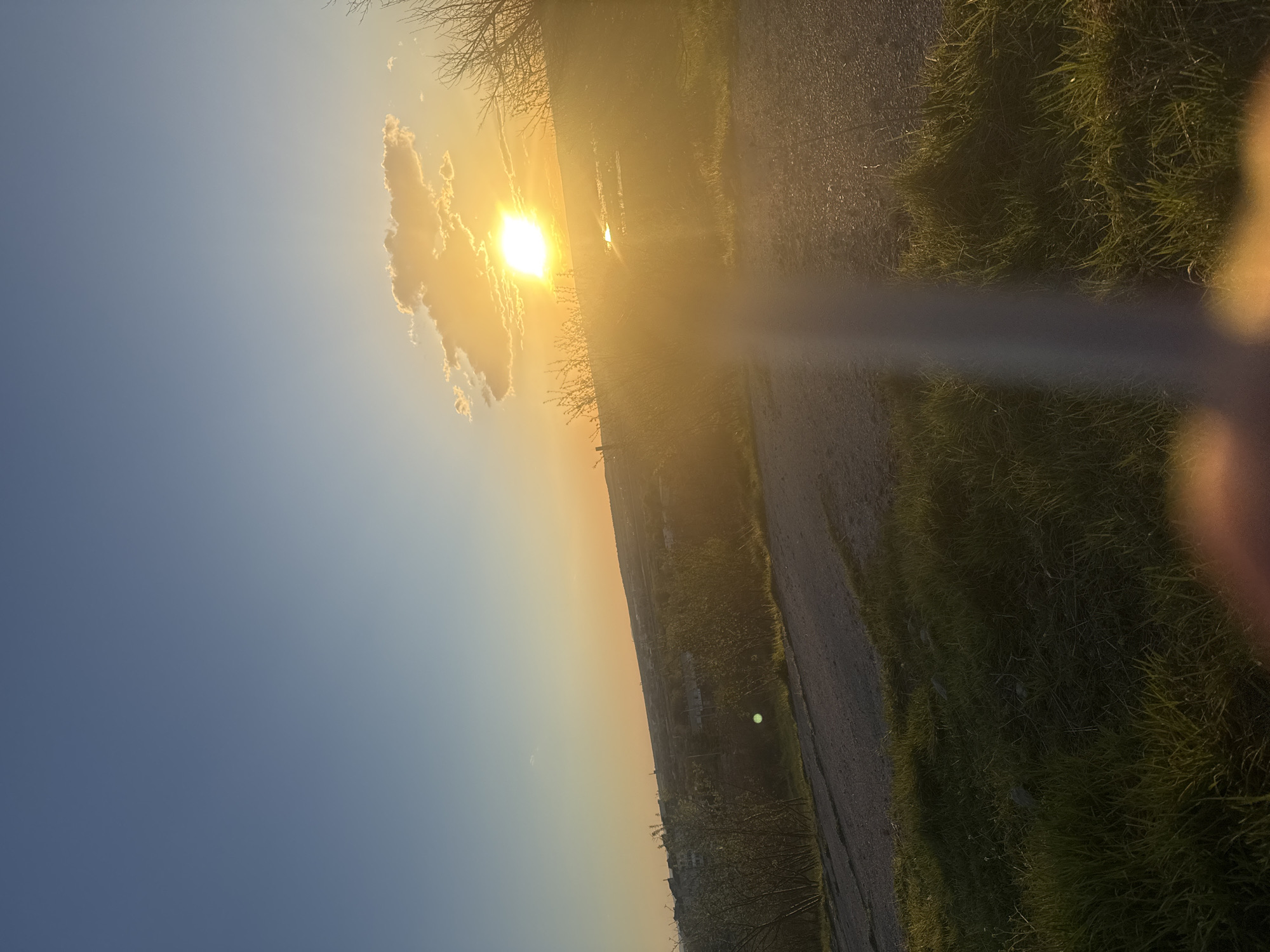 Sunset observed over landscape near Yambol, Bulgaria