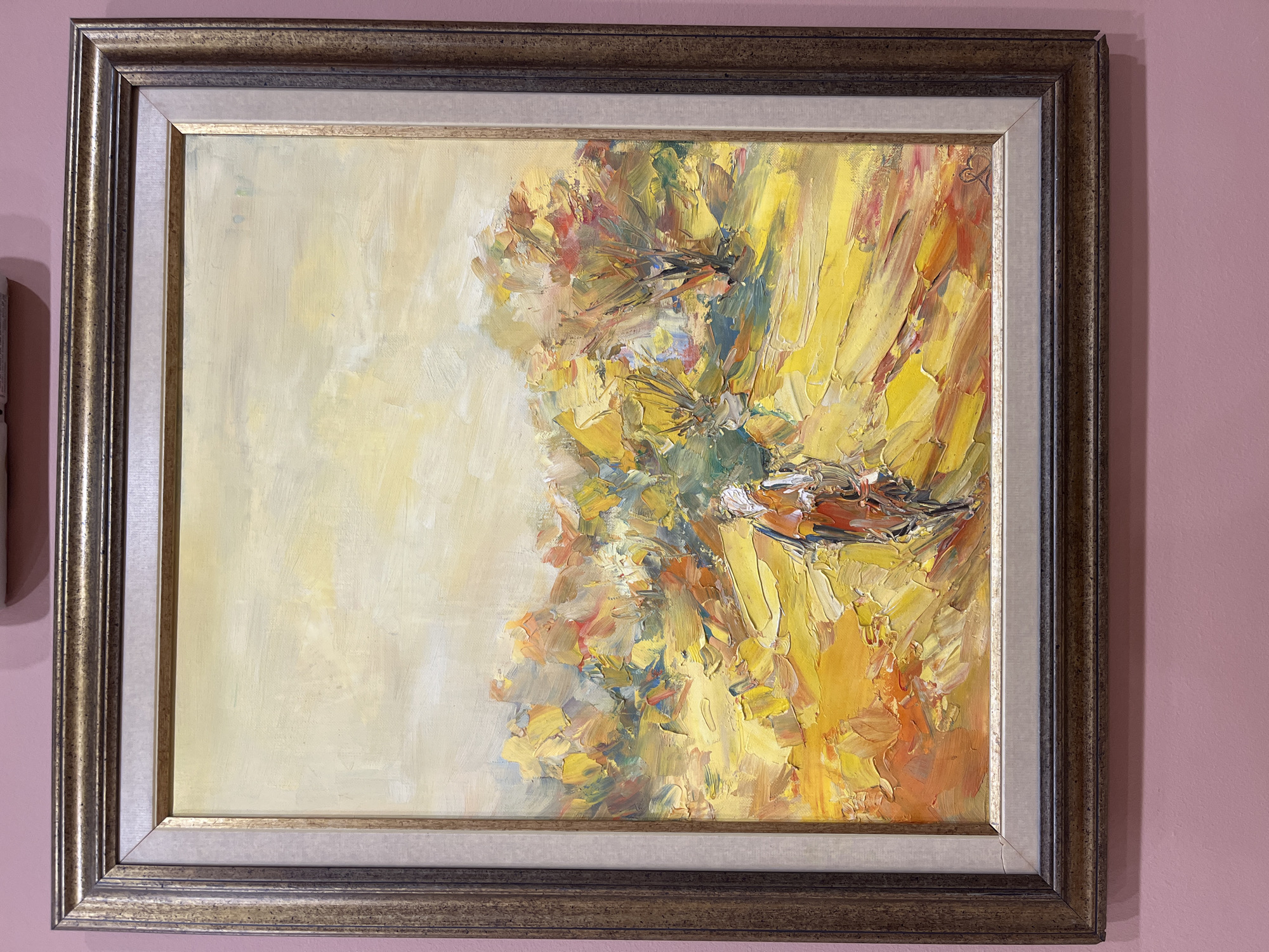 Spring art exhibition documented in Plovdiv featuring abstract paintings