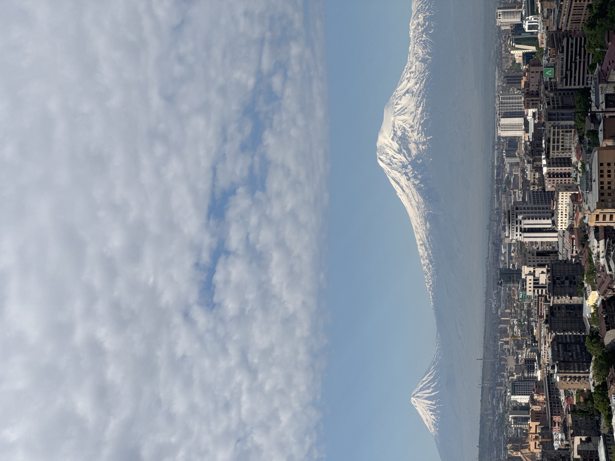 Dawn panorama captures Yerevan cityscape with Mount Ararat backdrop