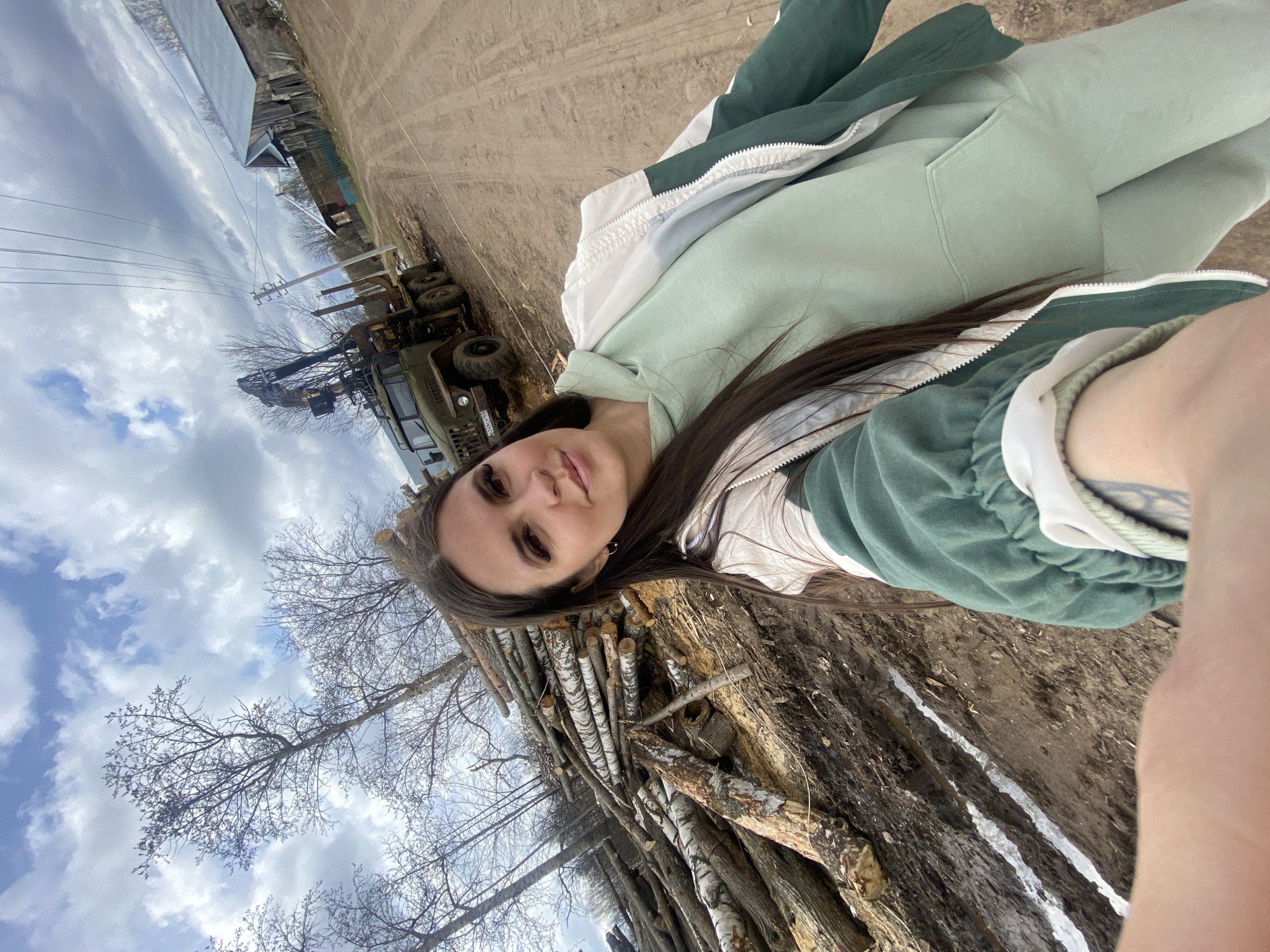 Logging operations and social activity documented in Zhigalki, Russia