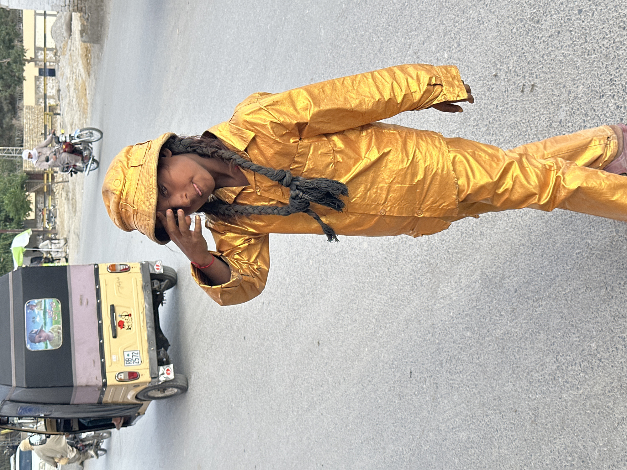 Gold-painted children in matching outfits spotted throughout Quetta streets