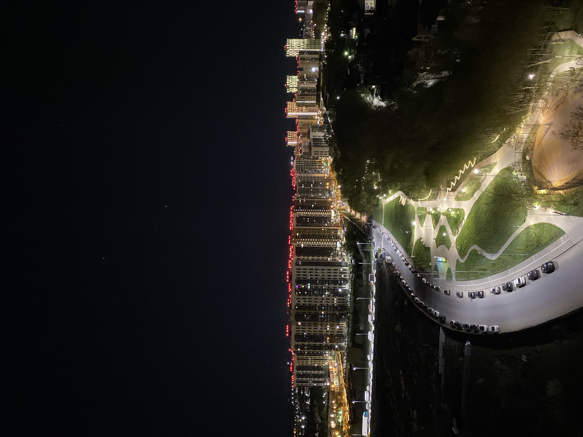 Drone captures nighttime aerial view of Saint Petersburg district