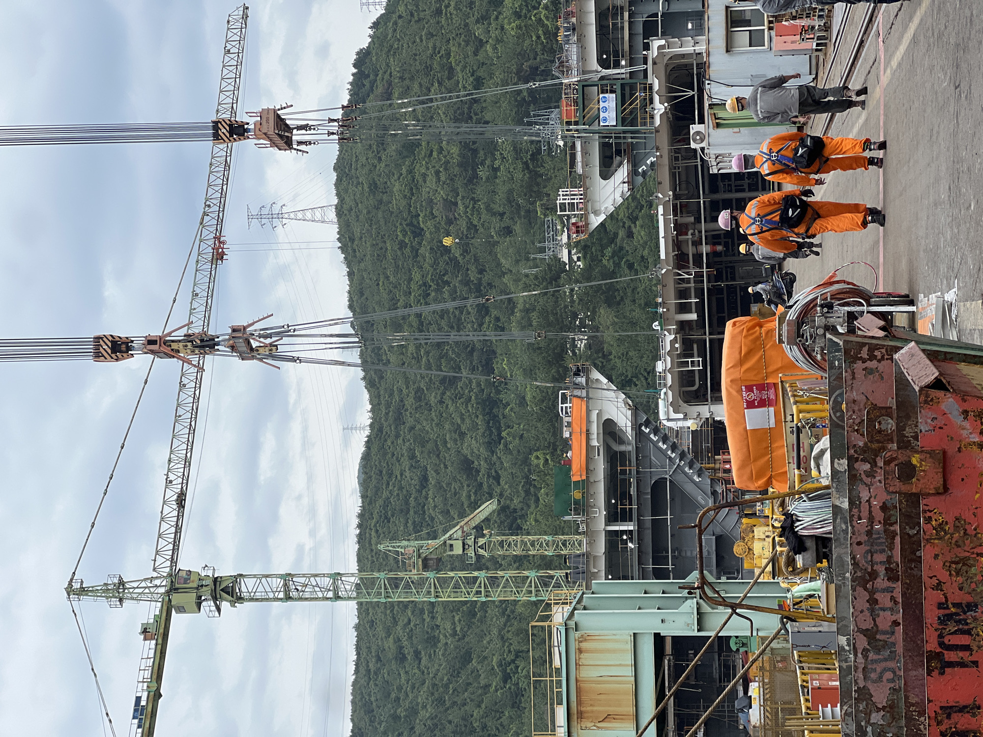 Inside a Geoje-si shipyard: cranes, hulls, and industrial interiors