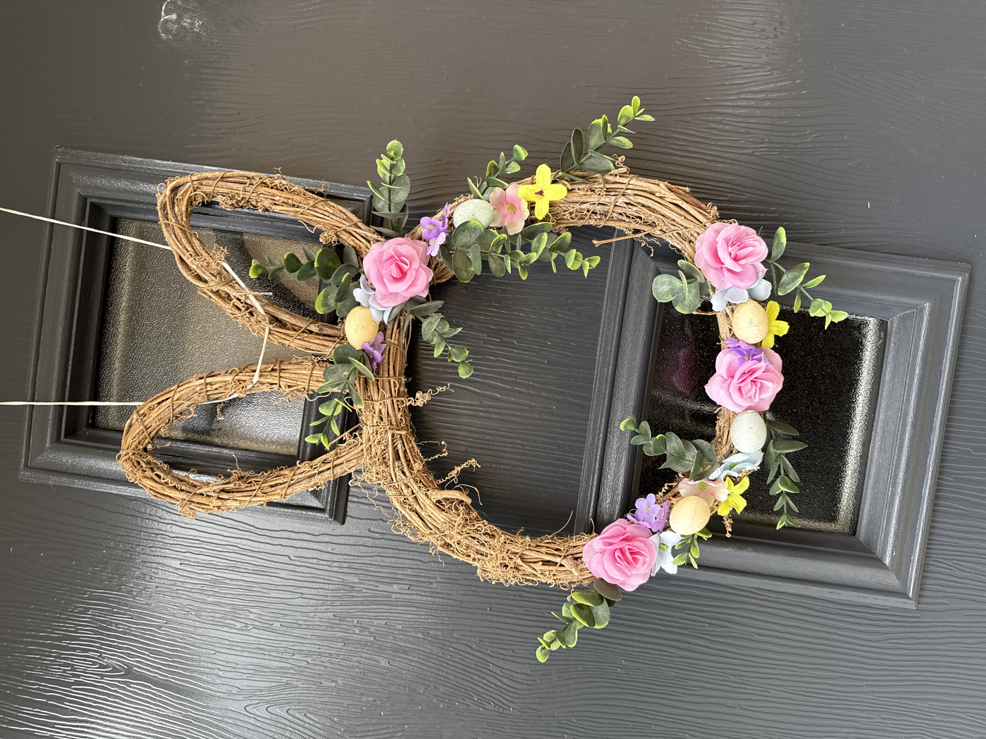 Easter bunny wreath spotted on door in Great Yarmouth