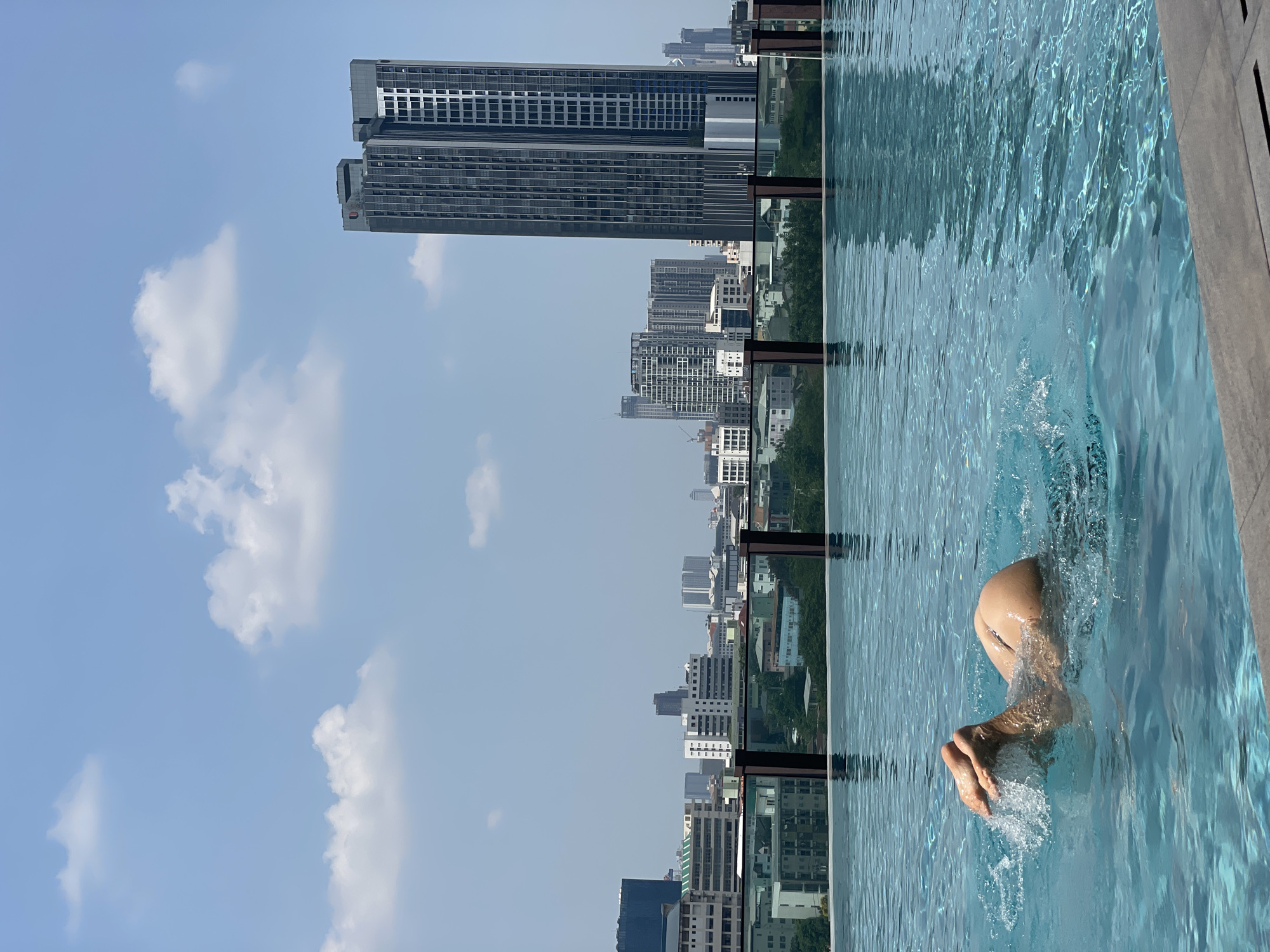 Bangkok rooftop pool morning routine documented in seven memories