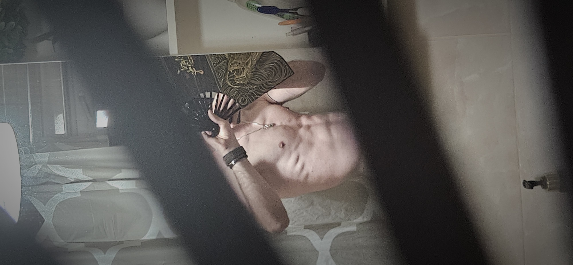 Person documents fan selfies in Kostenets bathroom