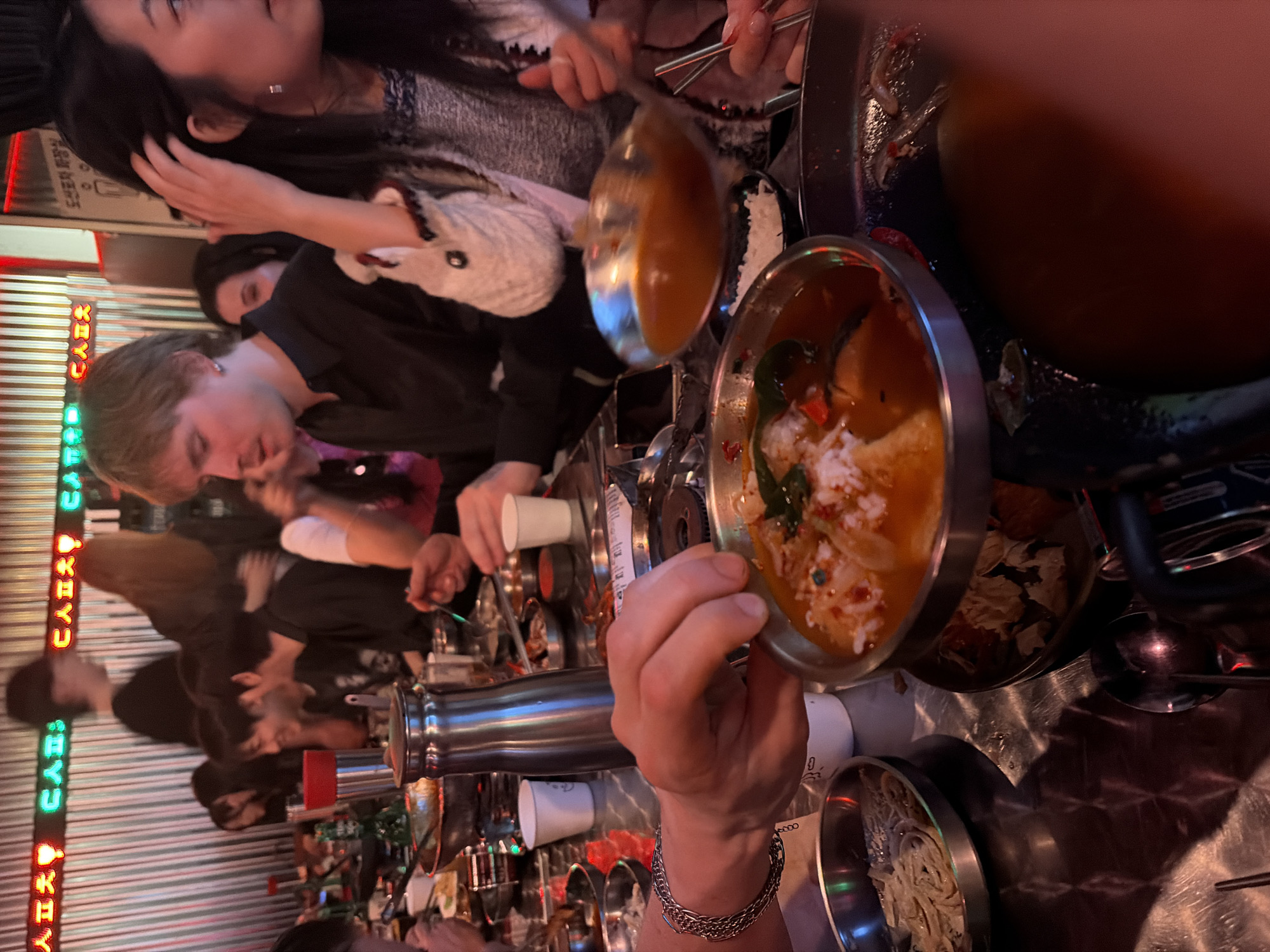 Diners share meal at Korean restaurant in Seoul