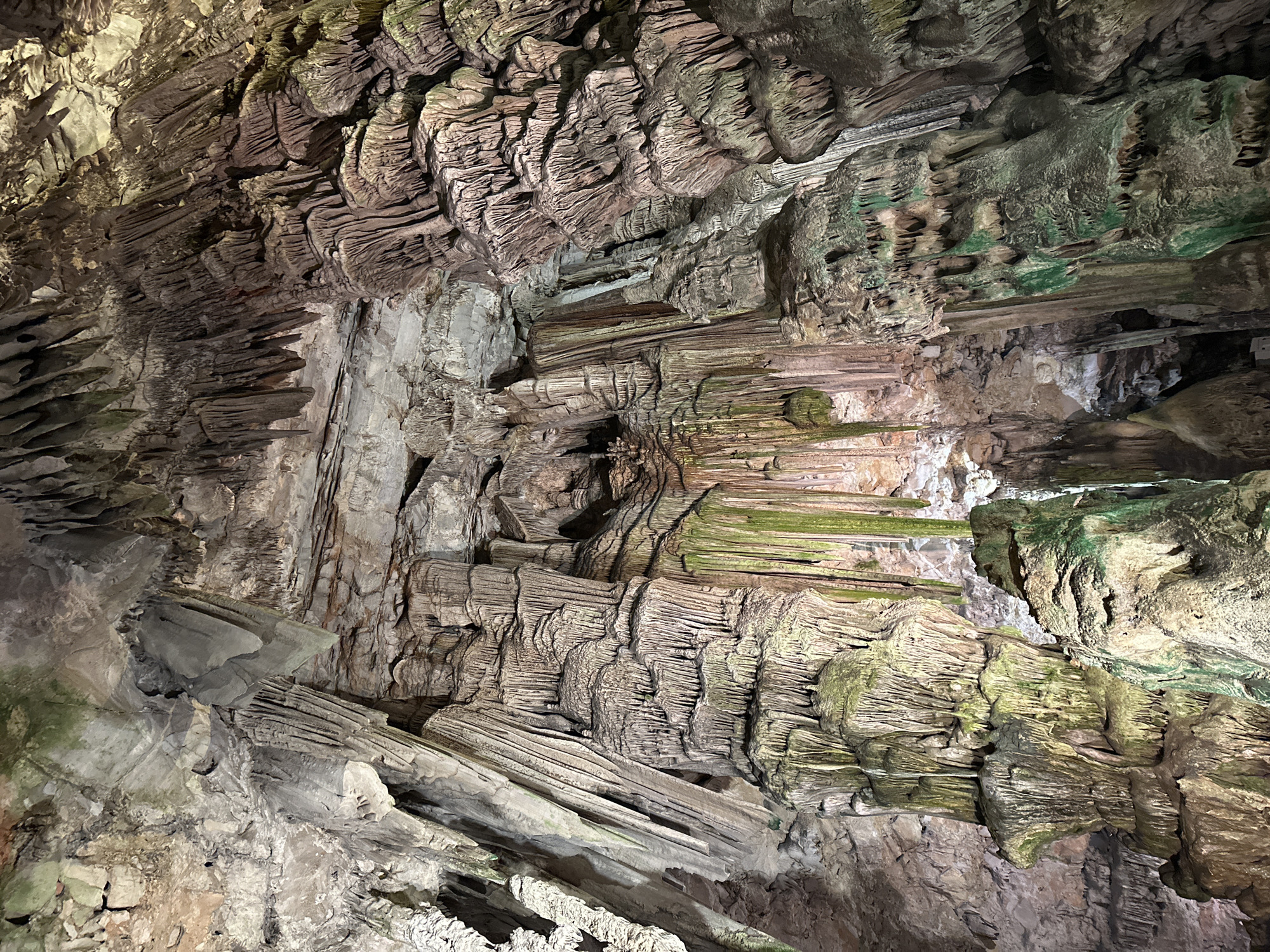 Tourist captures colorful lighting display at Gibraltar's St. Michael's Cave
