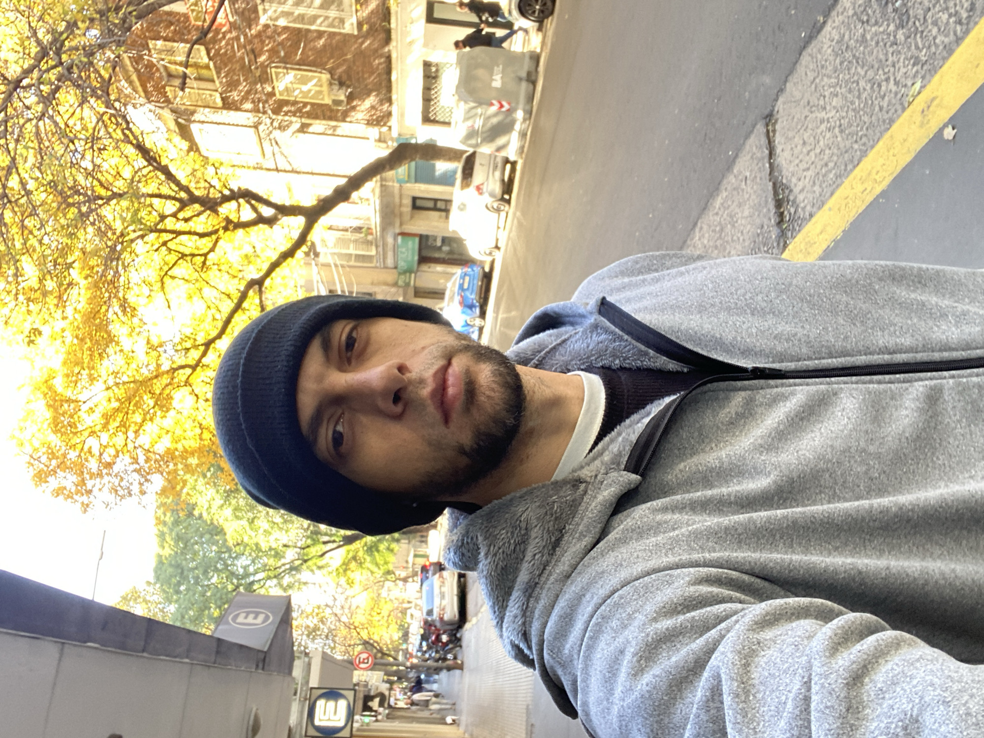 Man takes selfie near historic church in Buenos Aires