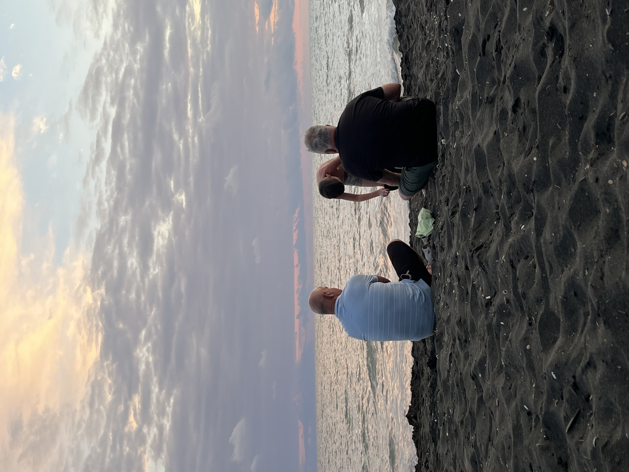 Sunset on Ureki's black sand beach, Black Sea coast