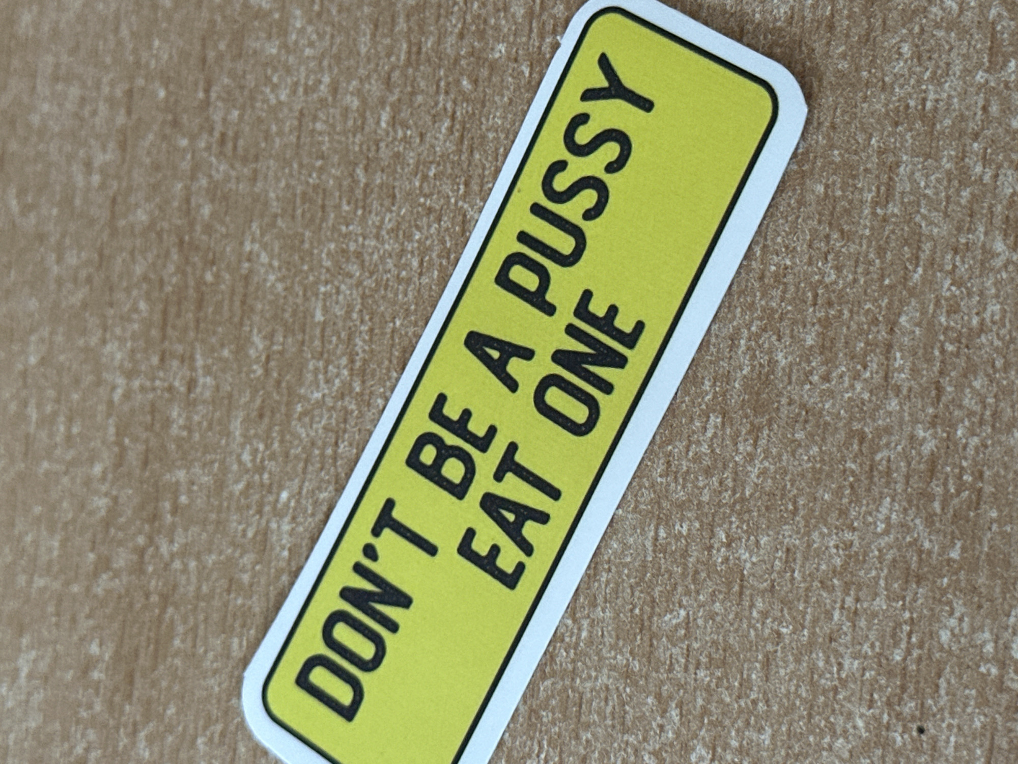 Crude sticker spotted on phone in Bulgarian town