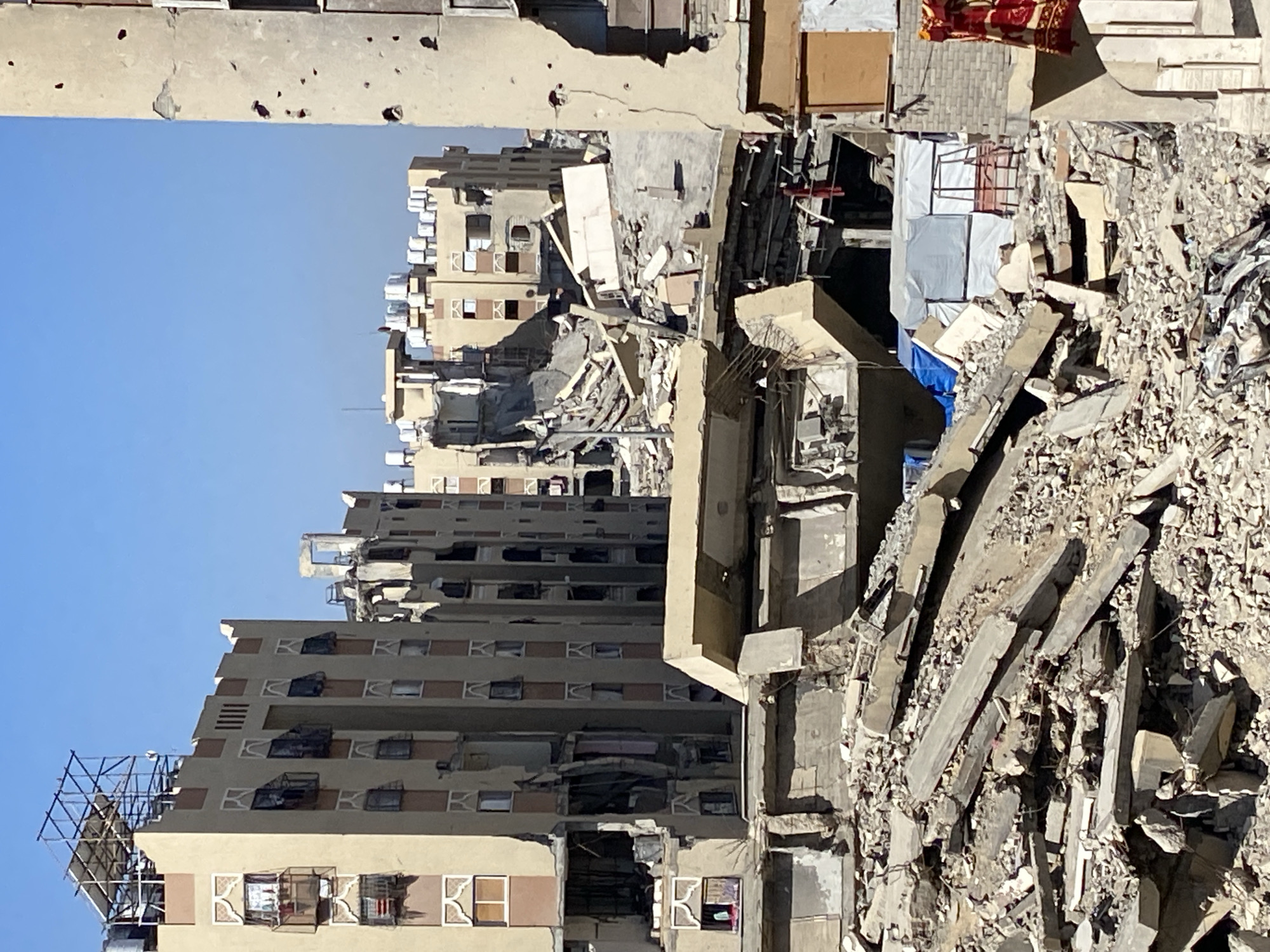 Extensive building damage documented in Khan Yunis morning hours