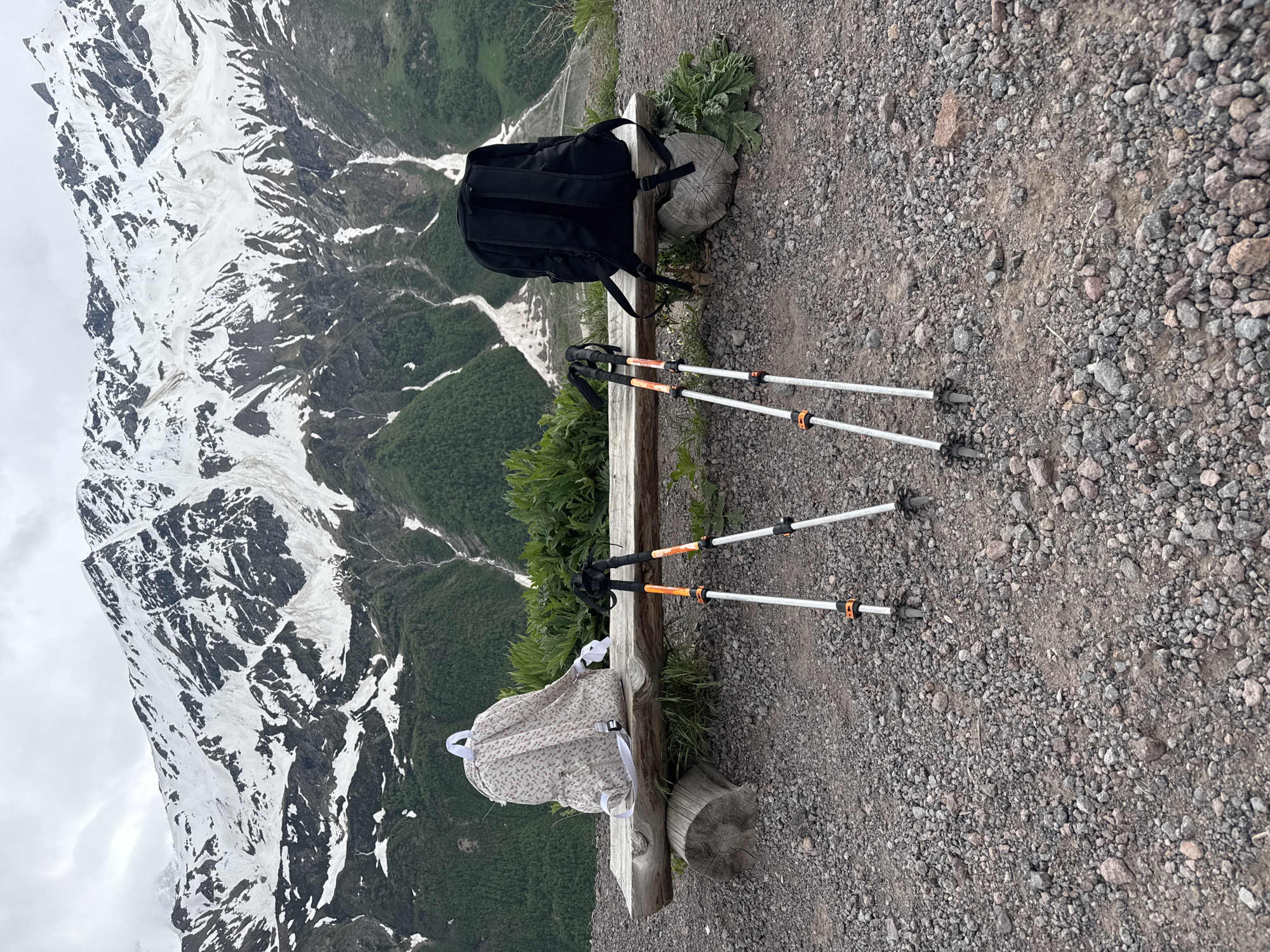 Gear break on a mountain trail in Terskol, Russia