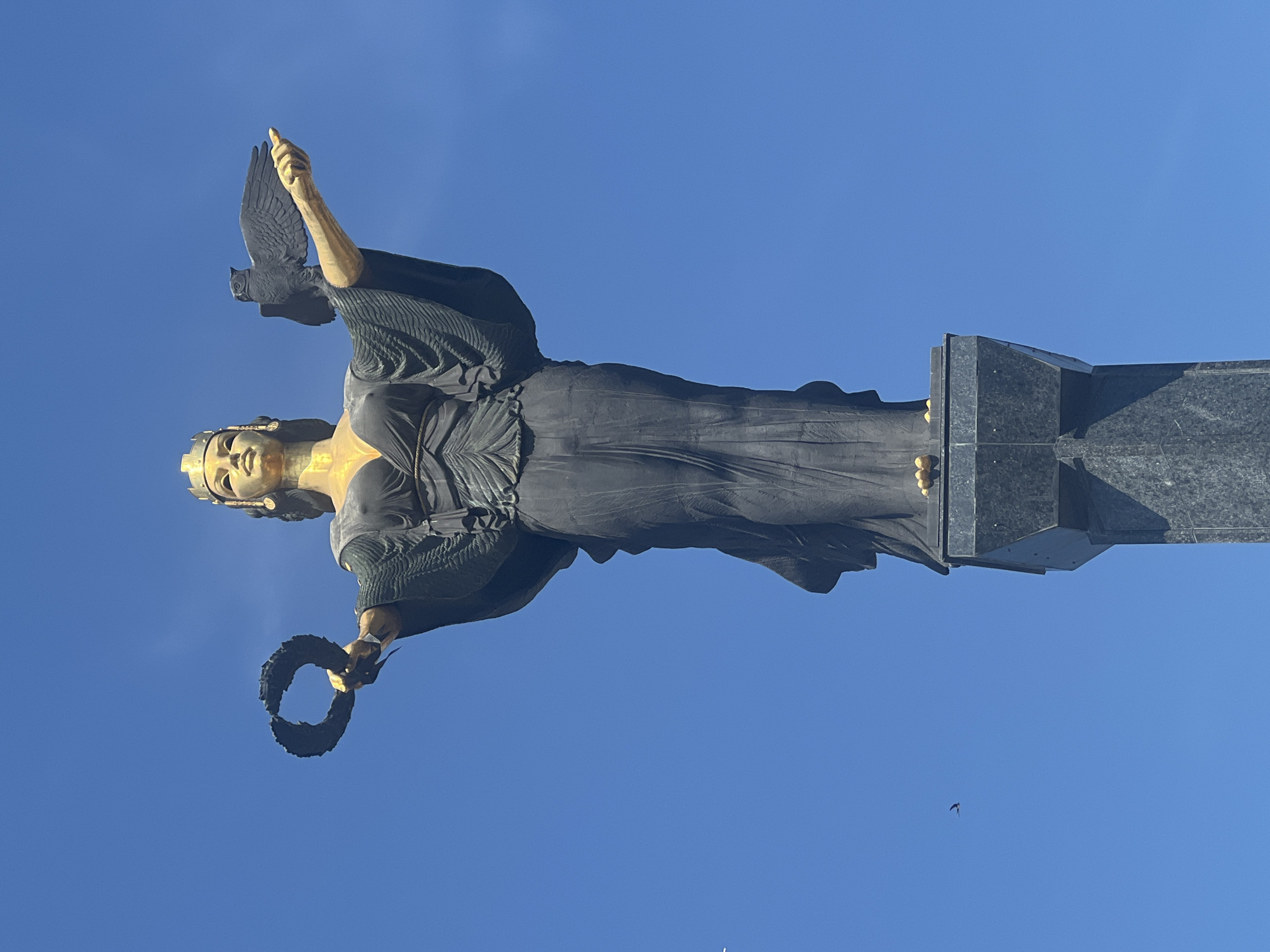 Saint Sofia monument observed under clear skies in Bulgaria