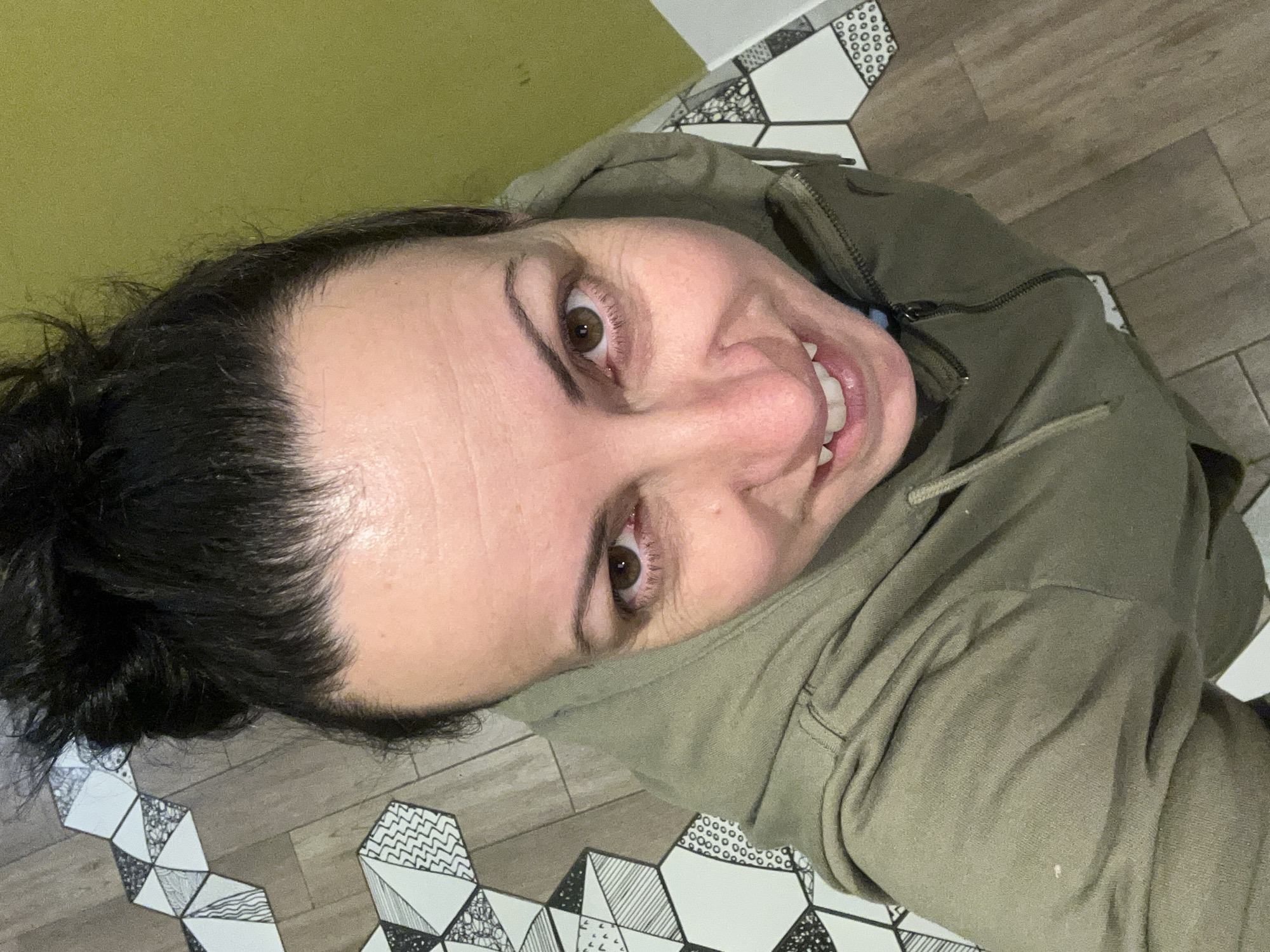 Woman enjoys meal and casual moments in Sofia