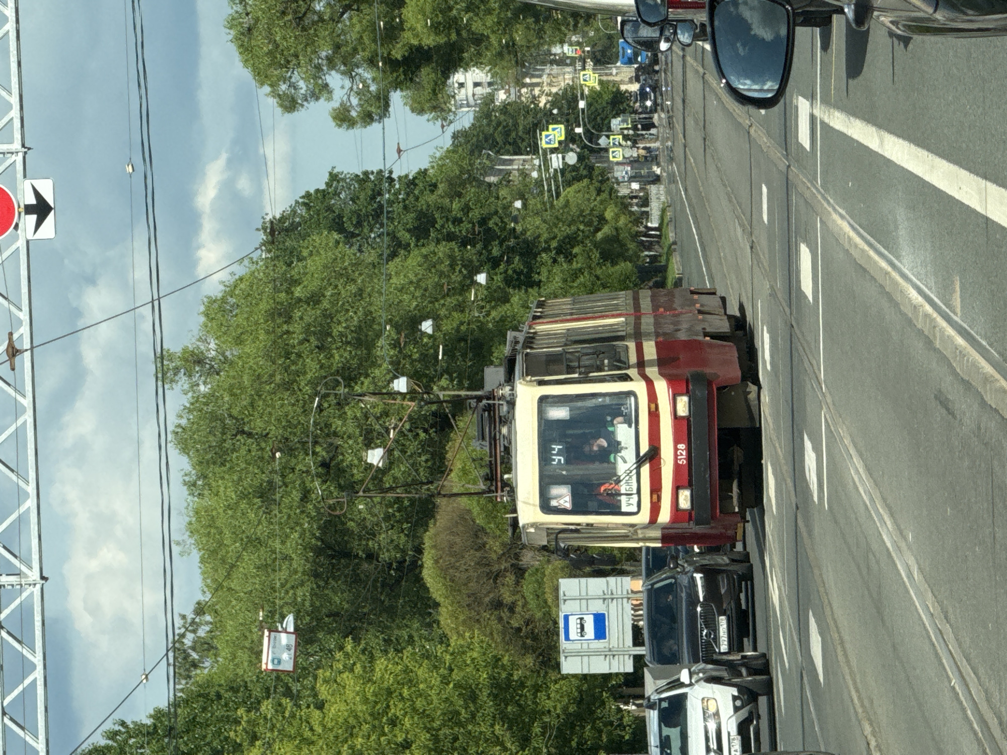Saint Petersburg tram and modern architecture scenes