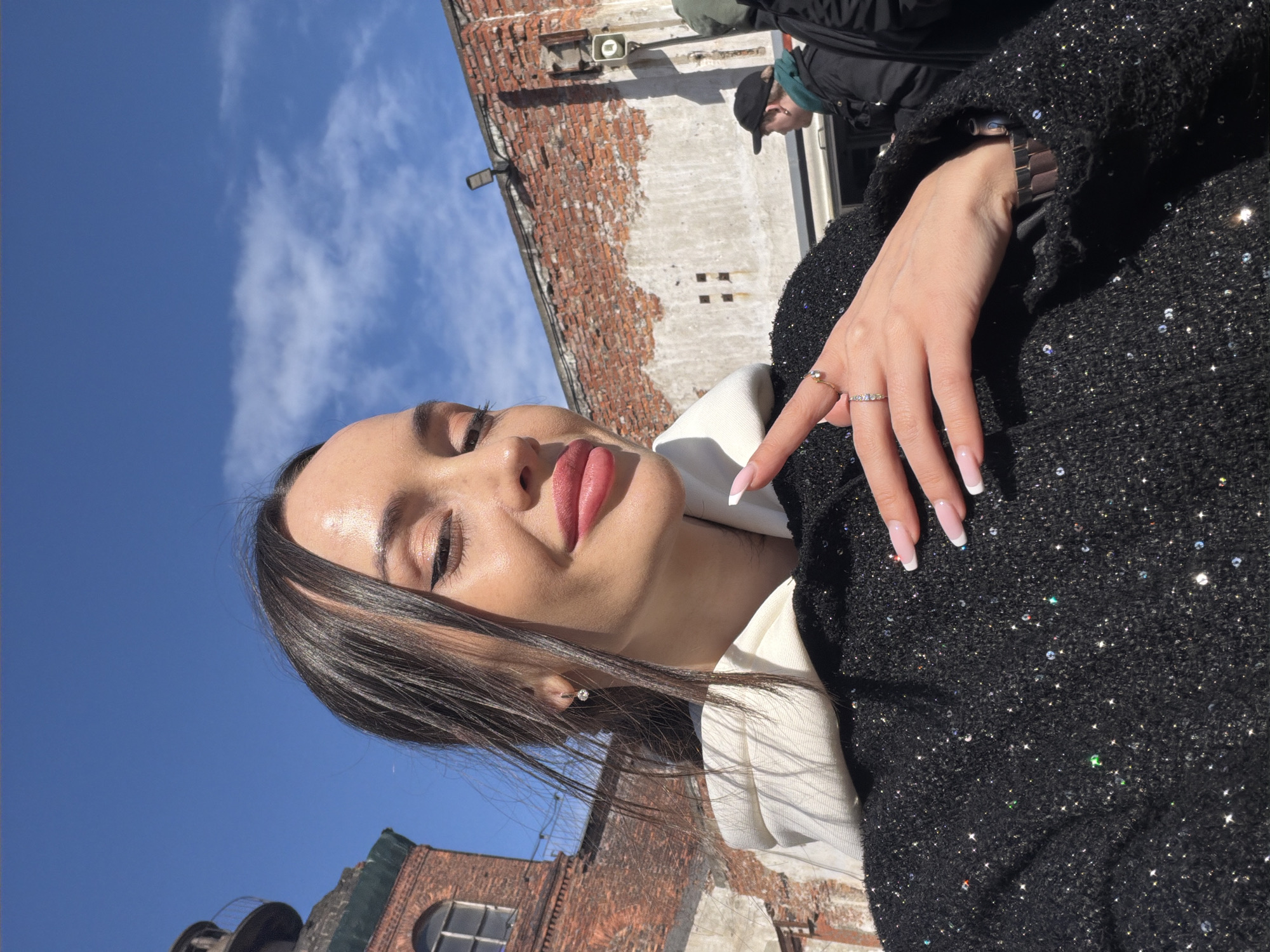 Woman documents Saint Petersburg outdoor food festival visit