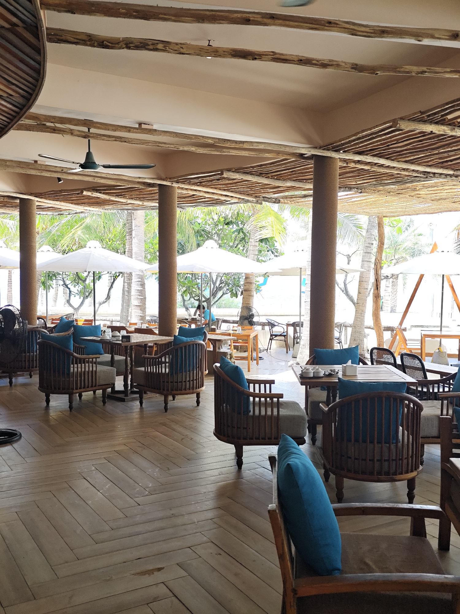 Breakfast at a beachfront restaurant in Phan Rang, Vietnam