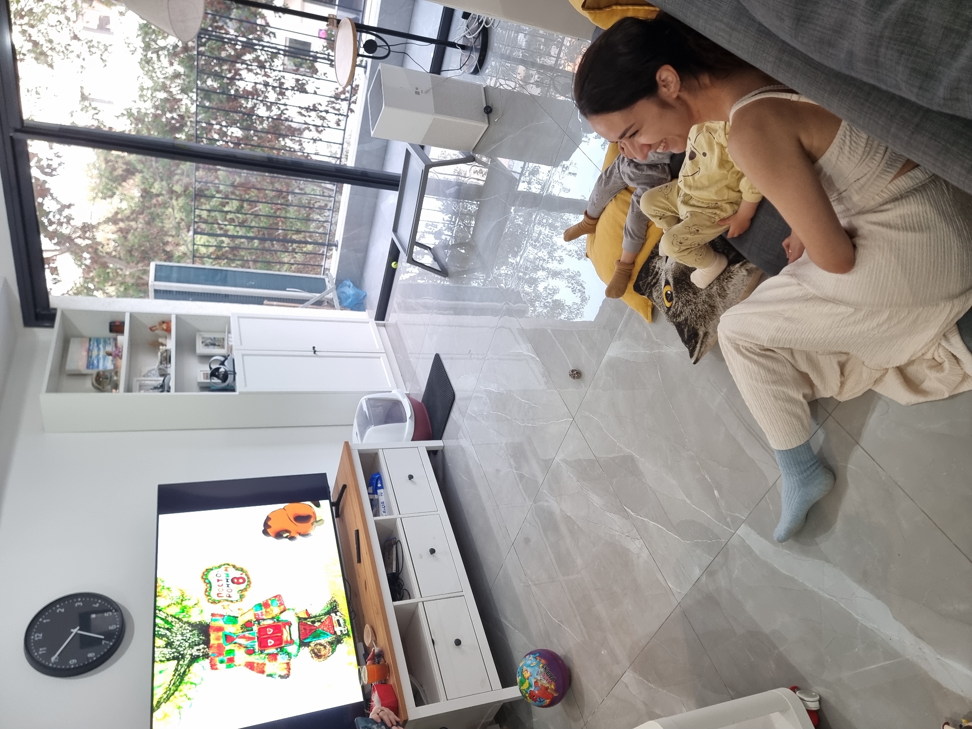 Family gathering with buffet spread observed in Bat Yam