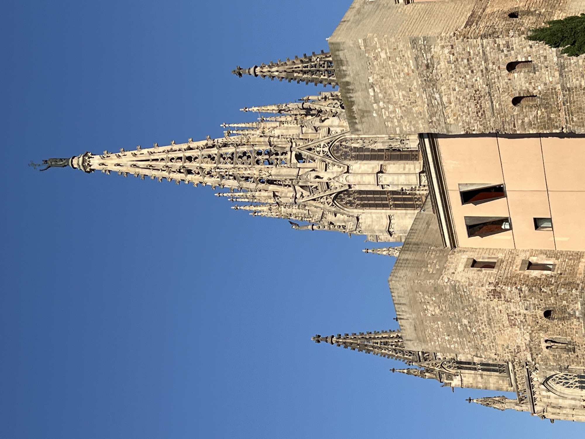 Tourist documents Gothic Quarter walking tour in Barcelona