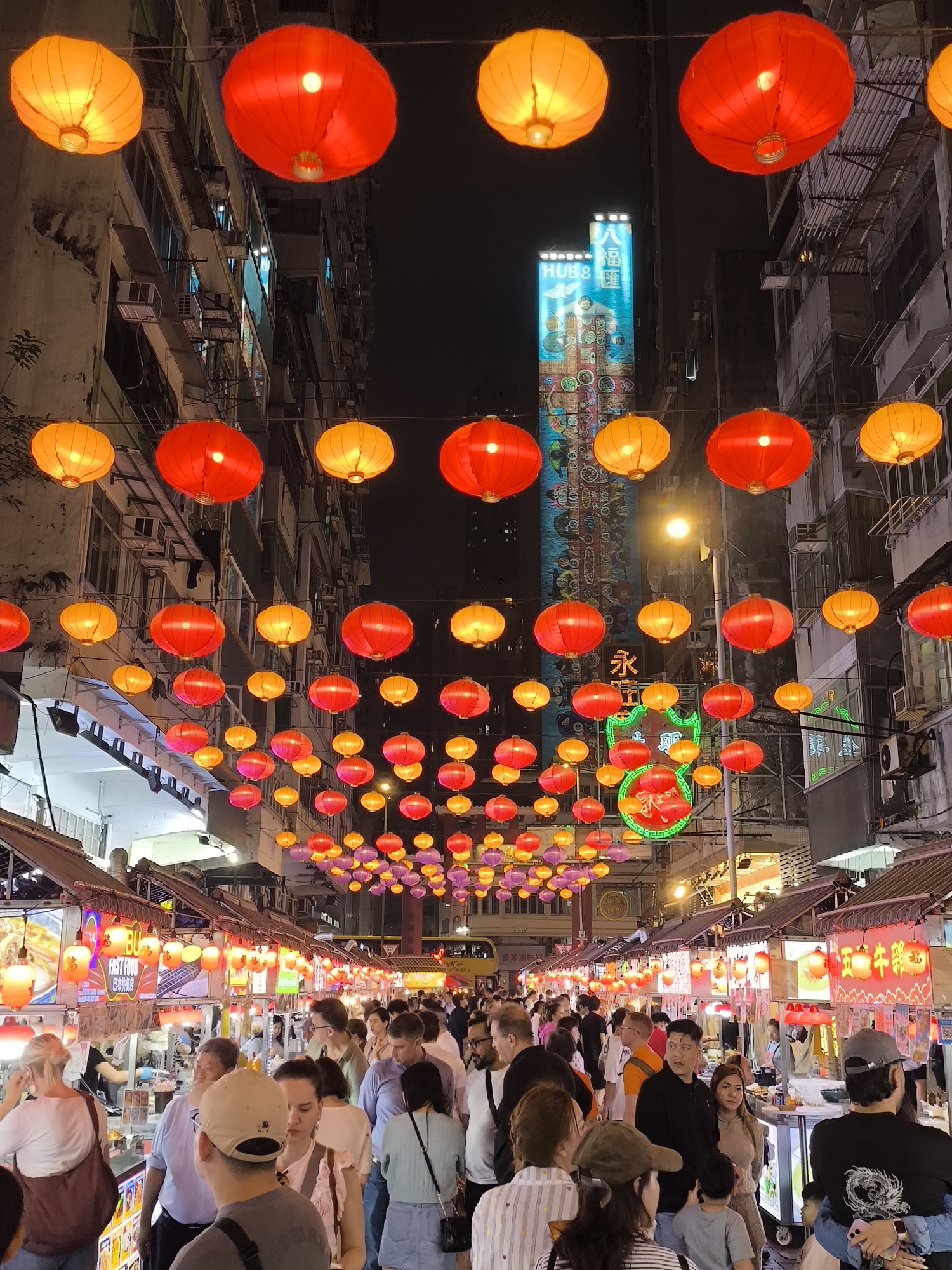 Hong Kong nighttime scenes captured across Kowloon markets and streets