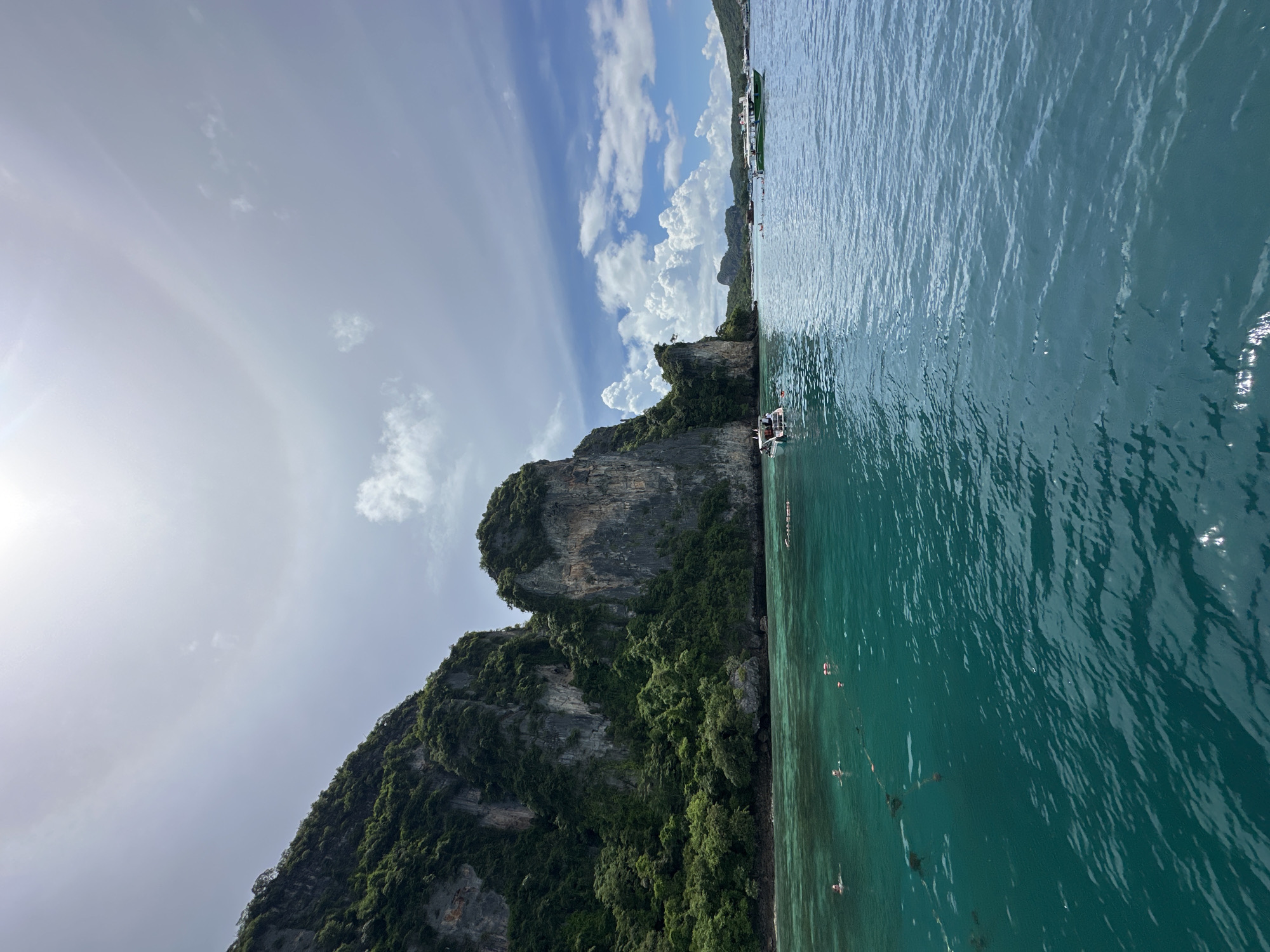 Karst coastline, calm seas, and a curious monkey at Ton Sai
