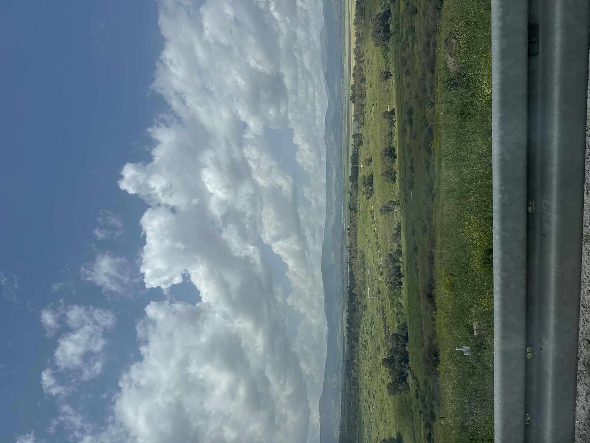 Cloudy skies documented over northern Israel countryside