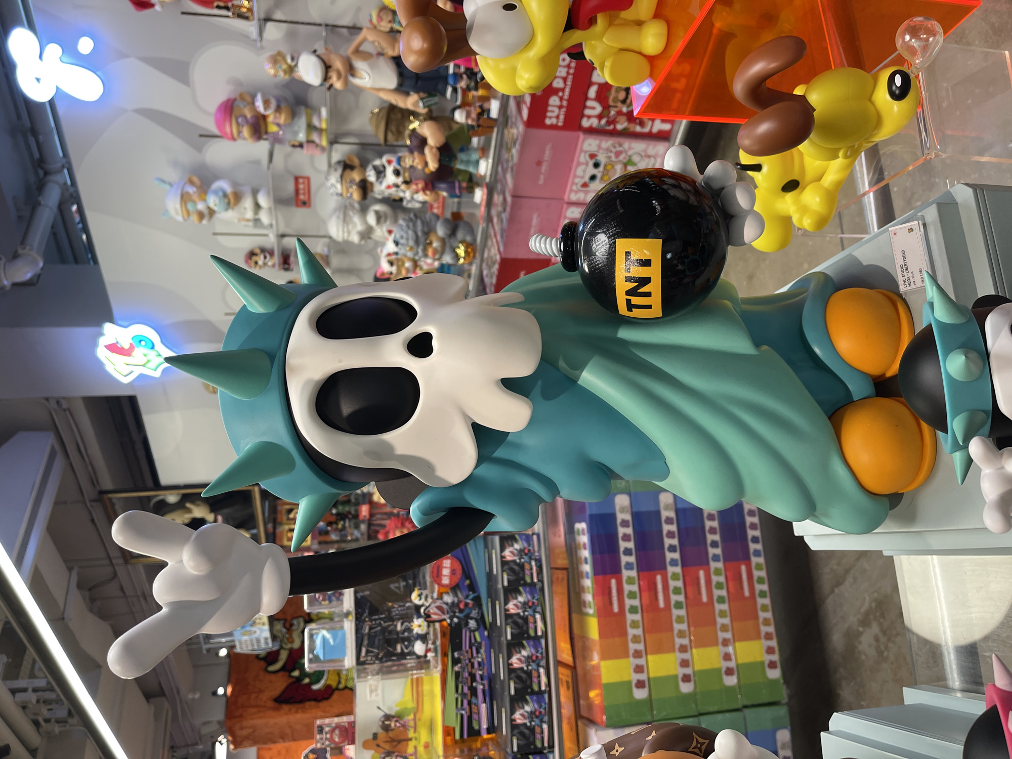 Luxury art toy figurines displayed in Hong Kong gallery
