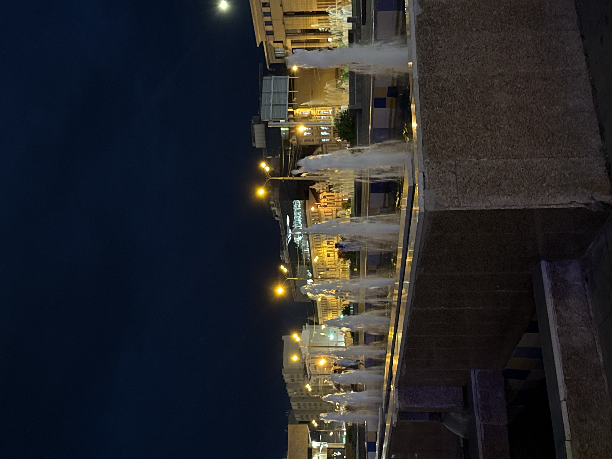 Kazan city lights and riverside on a July evening
