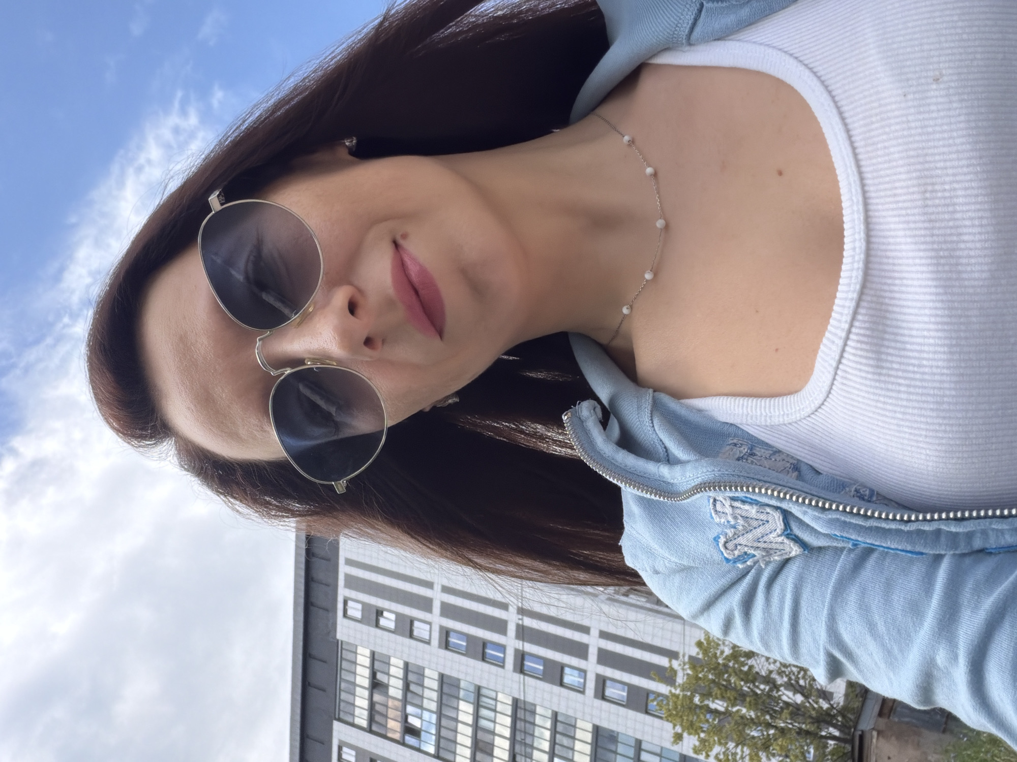 Selfie session outside apartment blocks in Tujmazy, Russia
