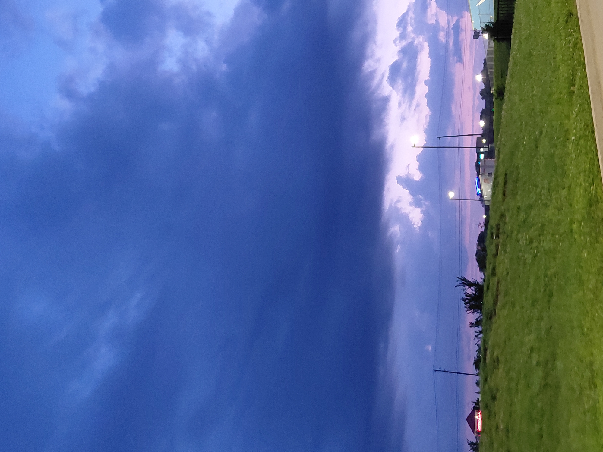 Storm clouds roll over a quiet Lexington hillside